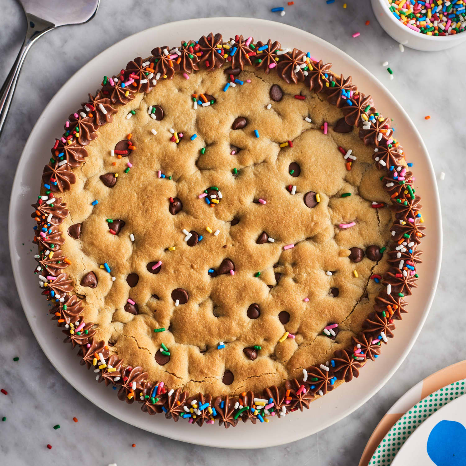 Sheet Pan Chocolate Chip Cookie Cake