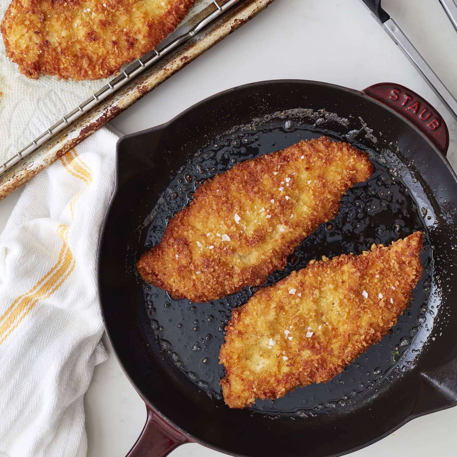 One Pan Crispy Parmesan Chicken Cutlets Recipe Kitchn