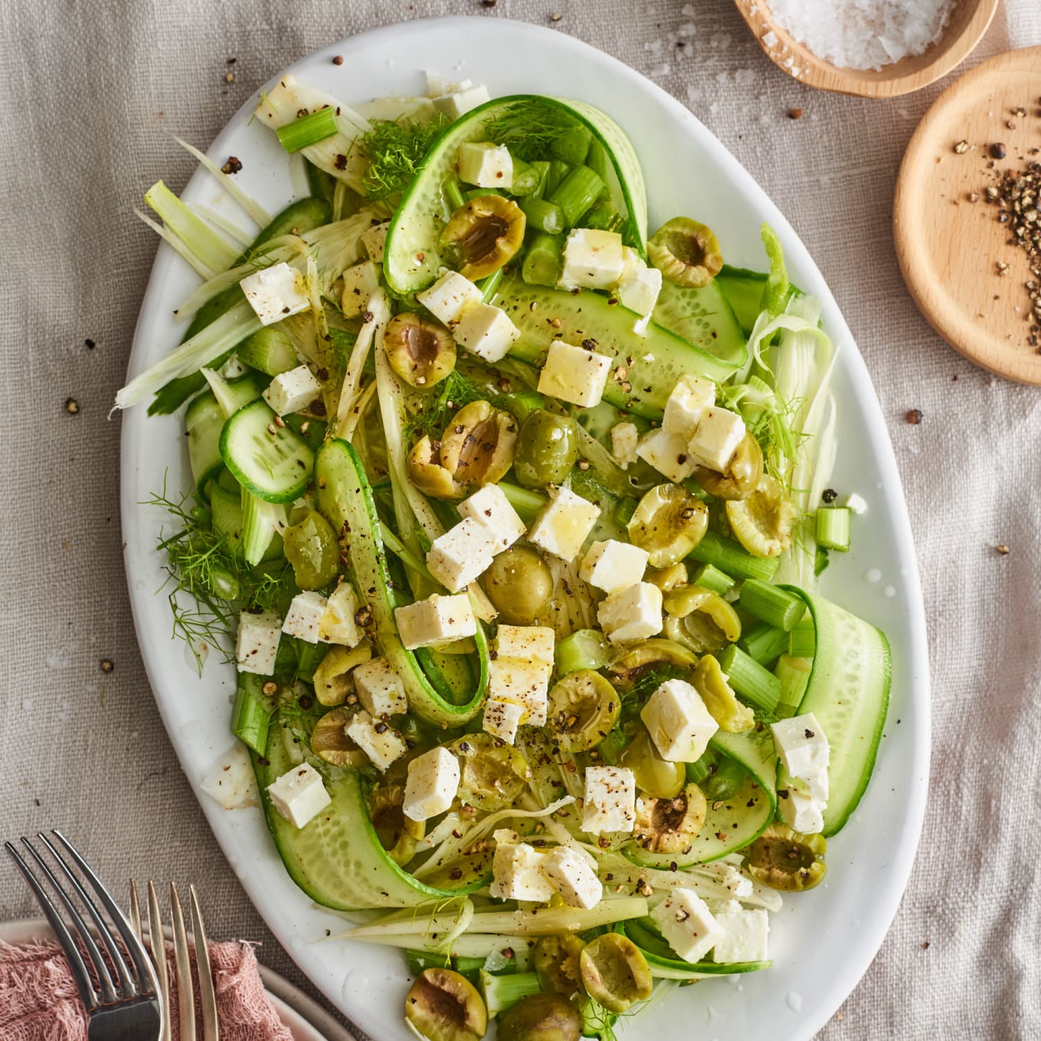 Shaved Cucumber And Fennel Salad With Olives And Feta Kitchn
