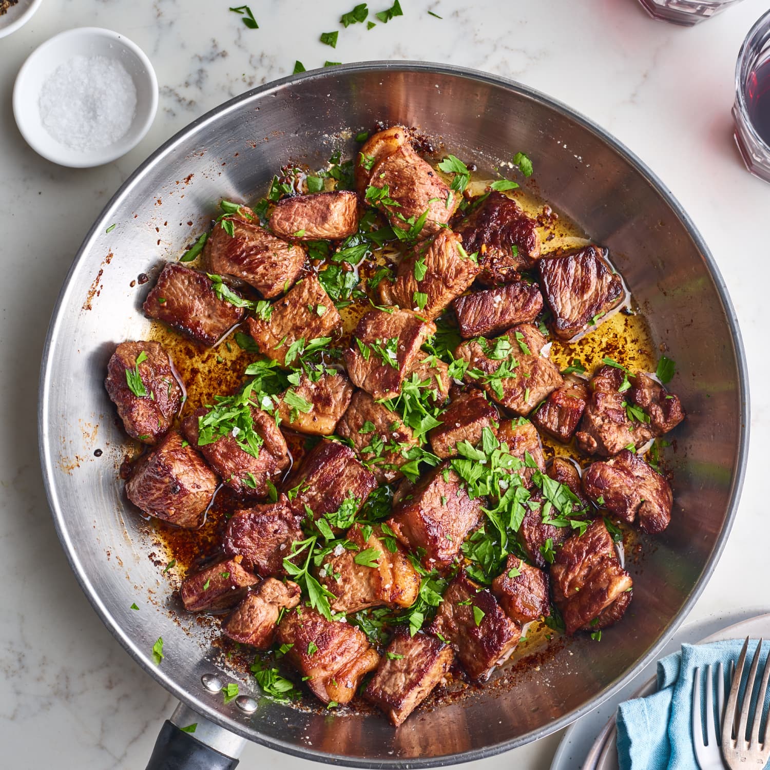 Skillet Steaks with Garlic Browned Butter - Taste of the South