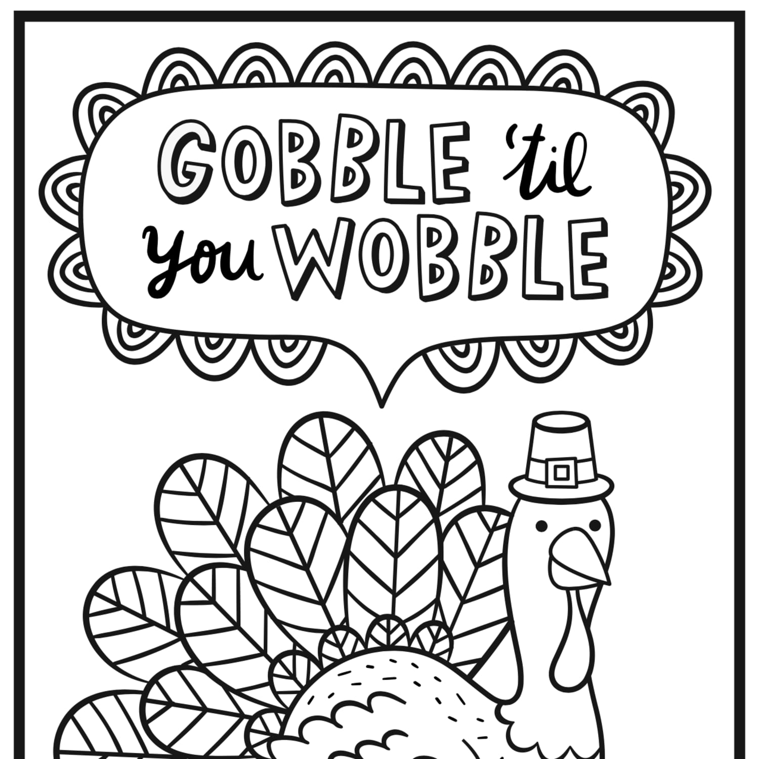 An Adult Coloring Page For Thanksgiving Kitchn