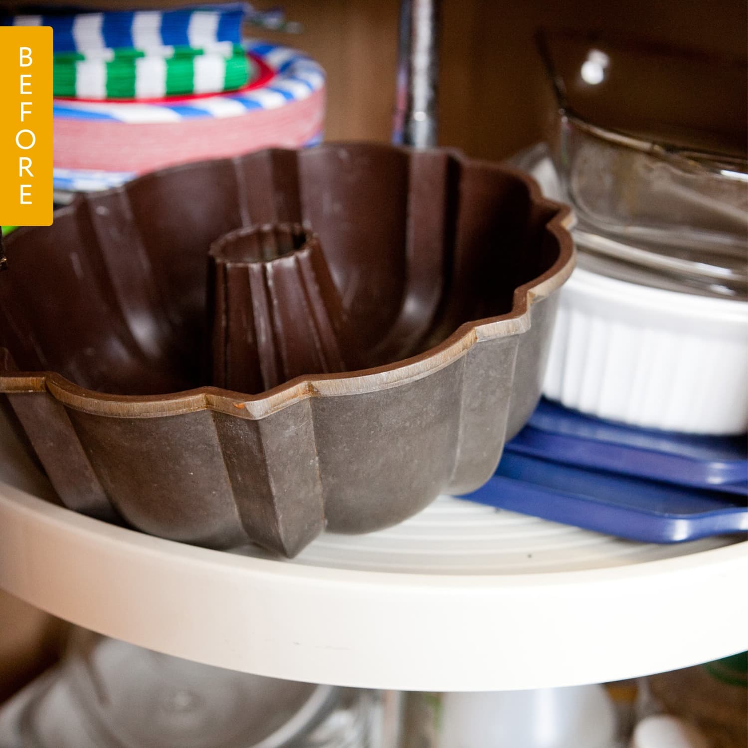 Before After A Smart Solution For A Corner Cabinet Lazy Susan