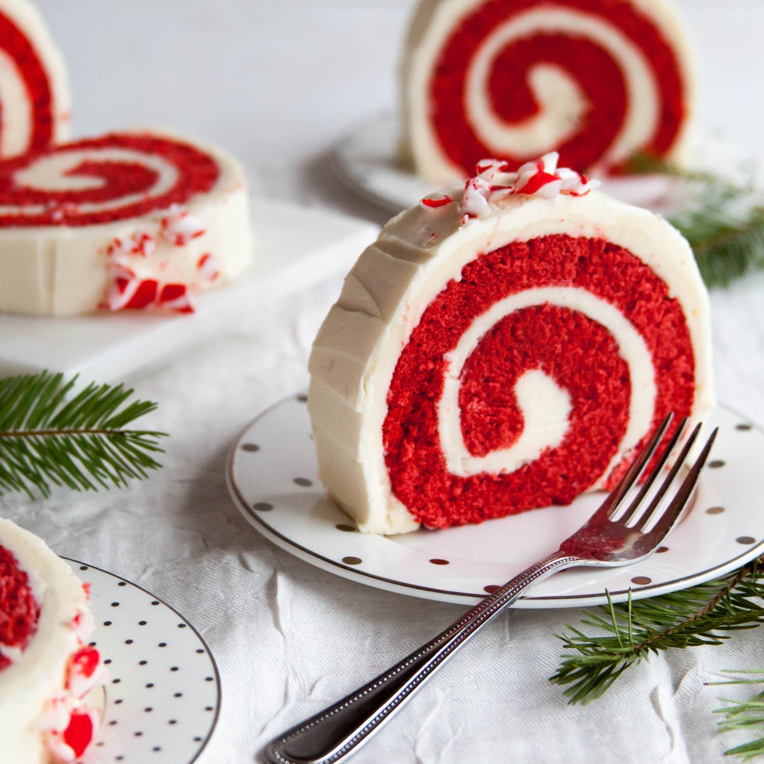 red velvet cake roll made with cake mix