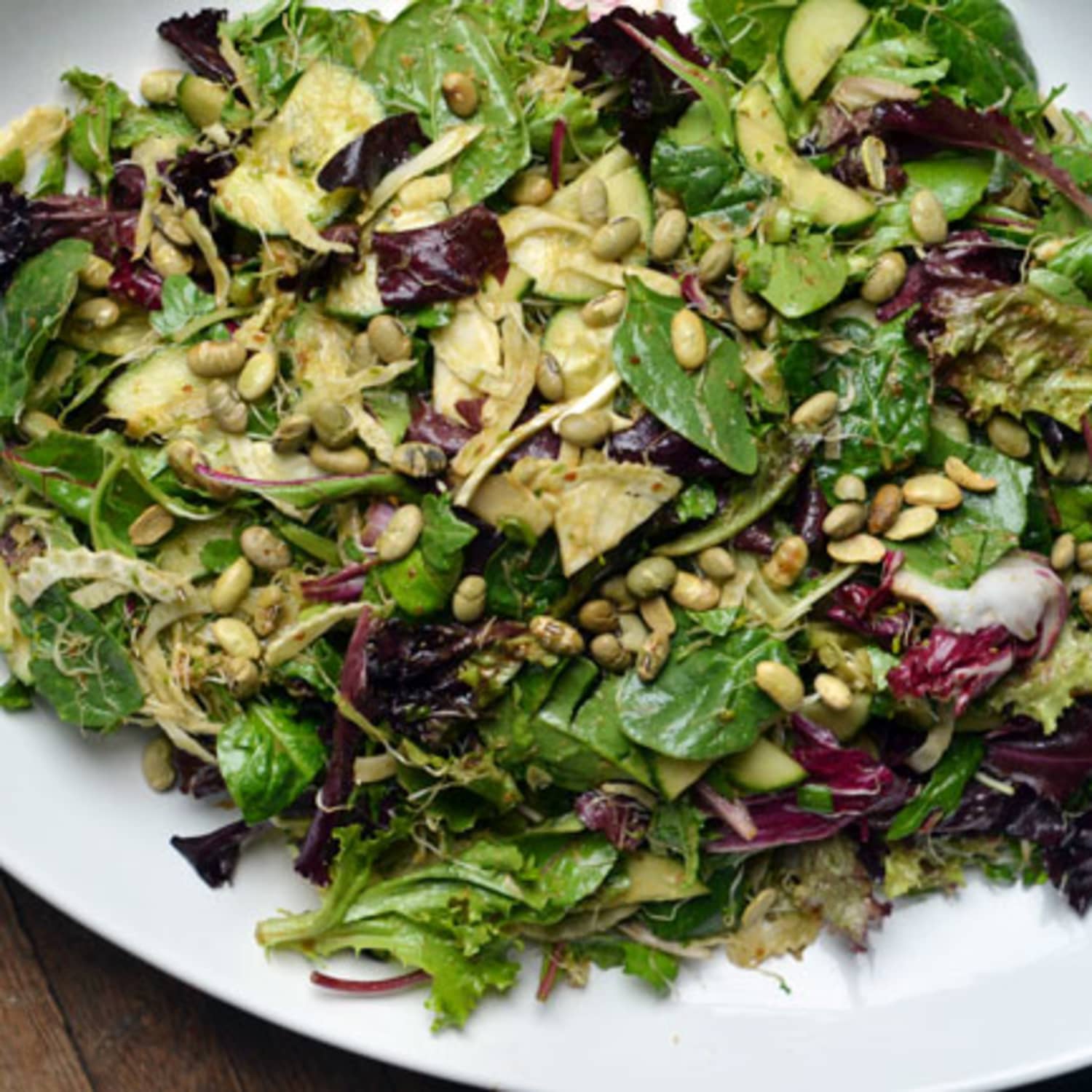 crisp and green dressing ingredients Crisp Salad with Green Goddess Dressing