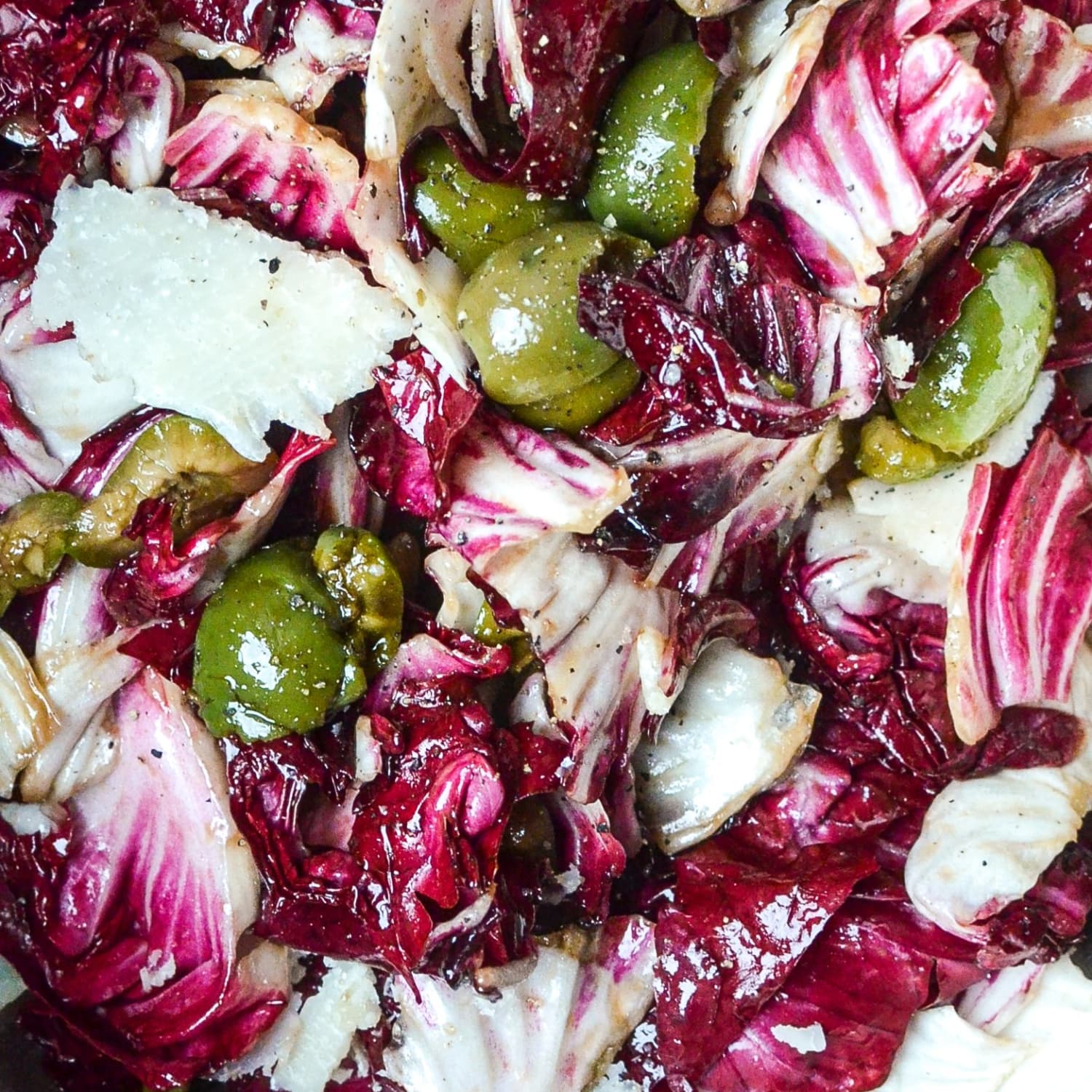 Fall Salad Recipe Radicchio Salad With Green Olives Parmesan