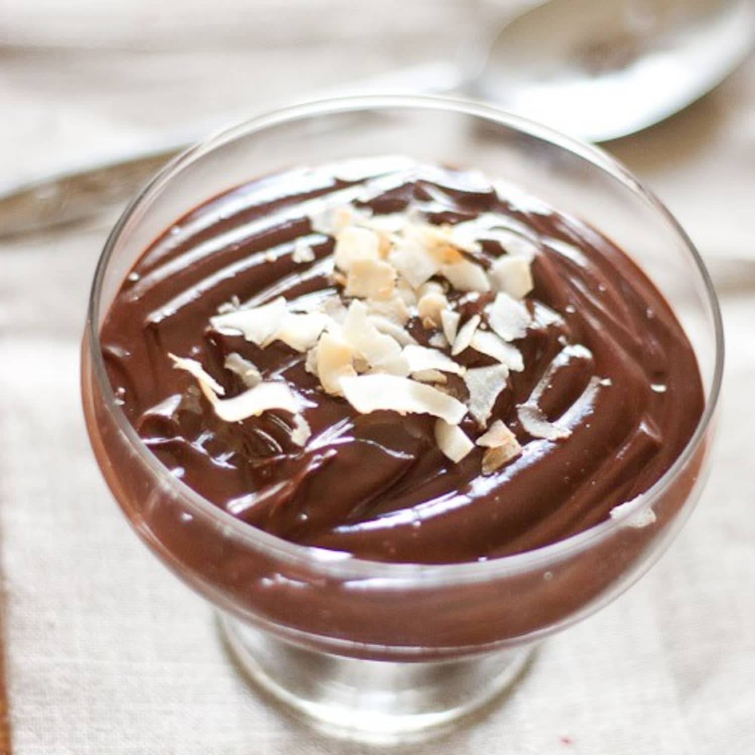 Dessert Coconut Chocolate Pudding with Coconut Flakes | Kitchn