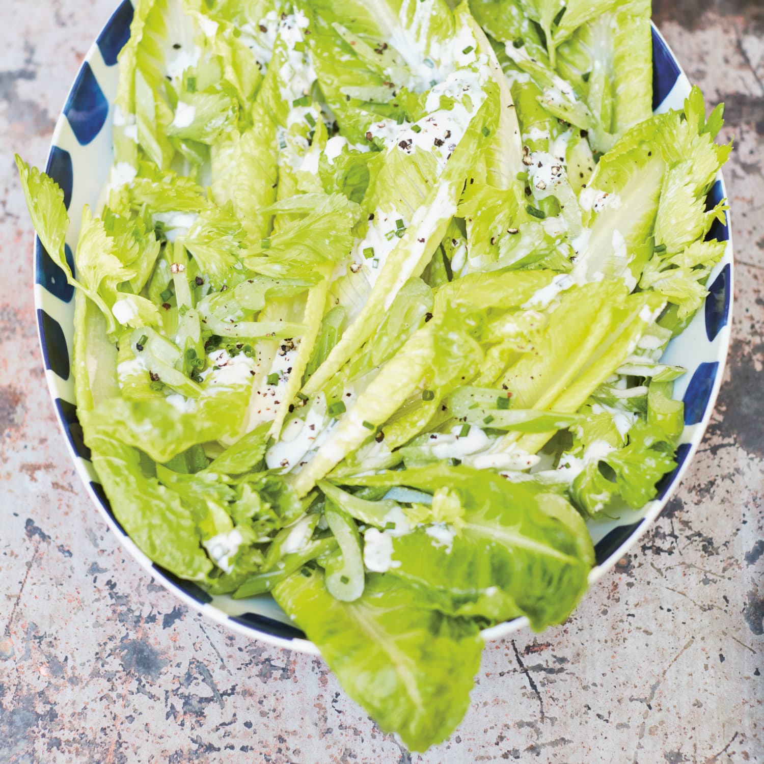 Romaine And Celery Salad With Buttermilk Ranch Dressing Kitchn