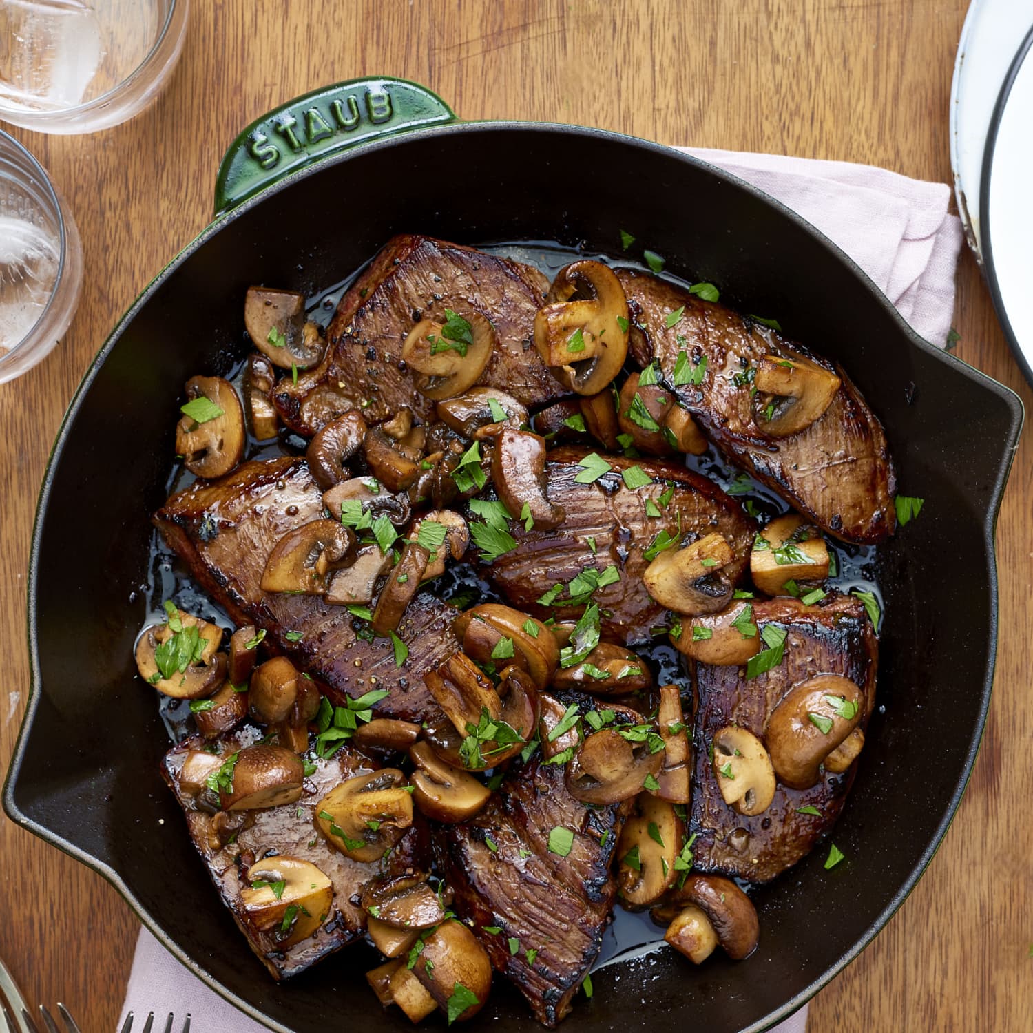 Recipe Easy Balsamic Glazed Steak Tips And Mushrooms Kitchn