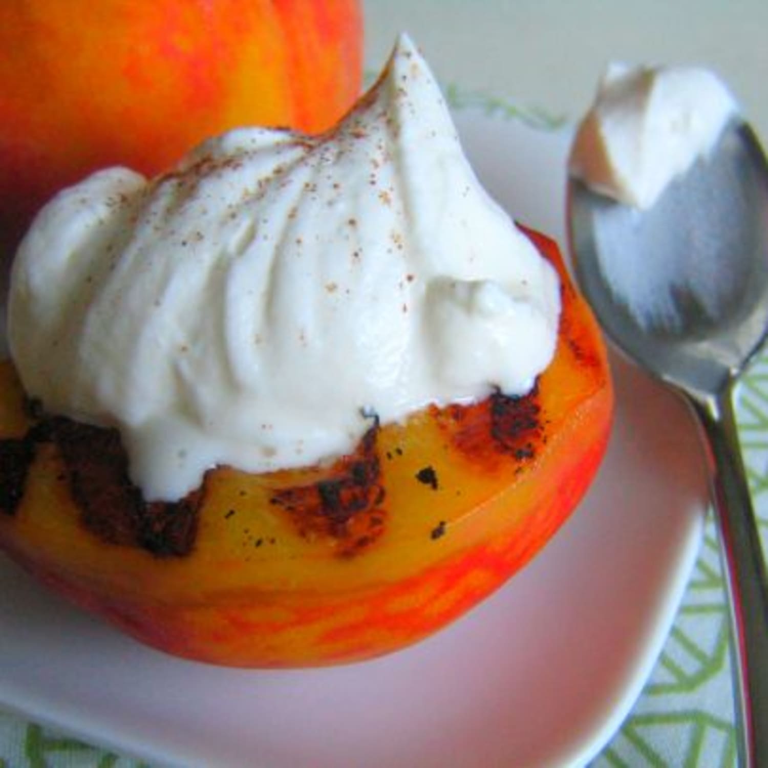Broiled Peaches with Rum Whipped Cream — OhCarlene