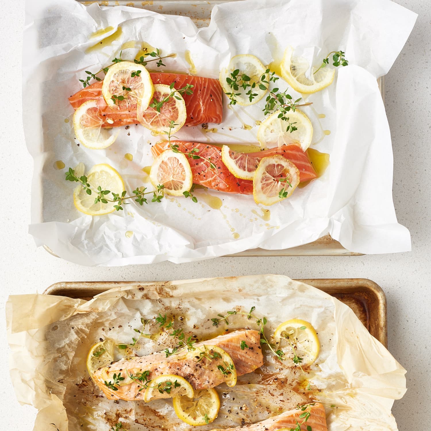 Simple Salmon en Papillote + Fresh Thyme - The Wooden Skillet