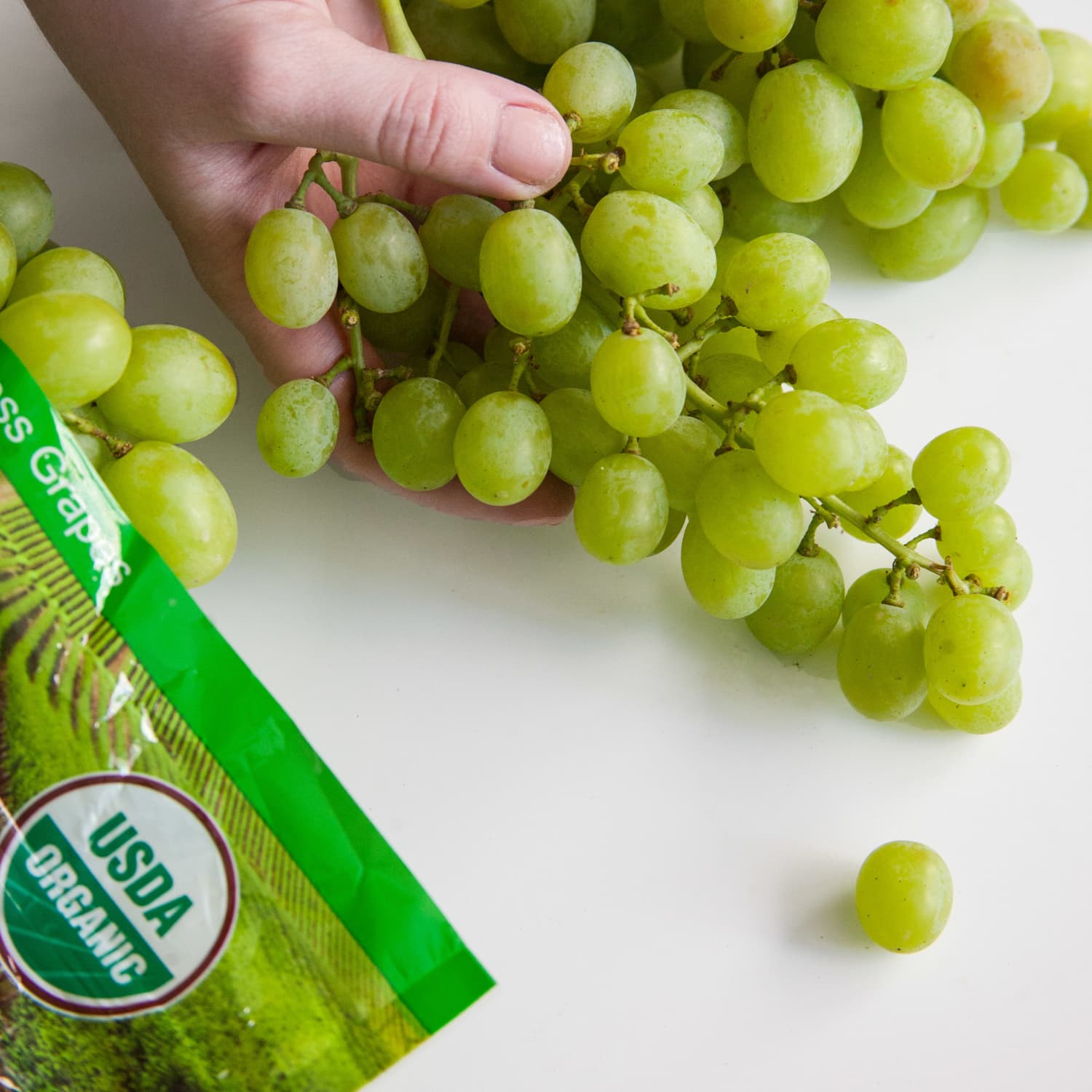 Organic Seedless Green Grapes (Mexico), 1 lb