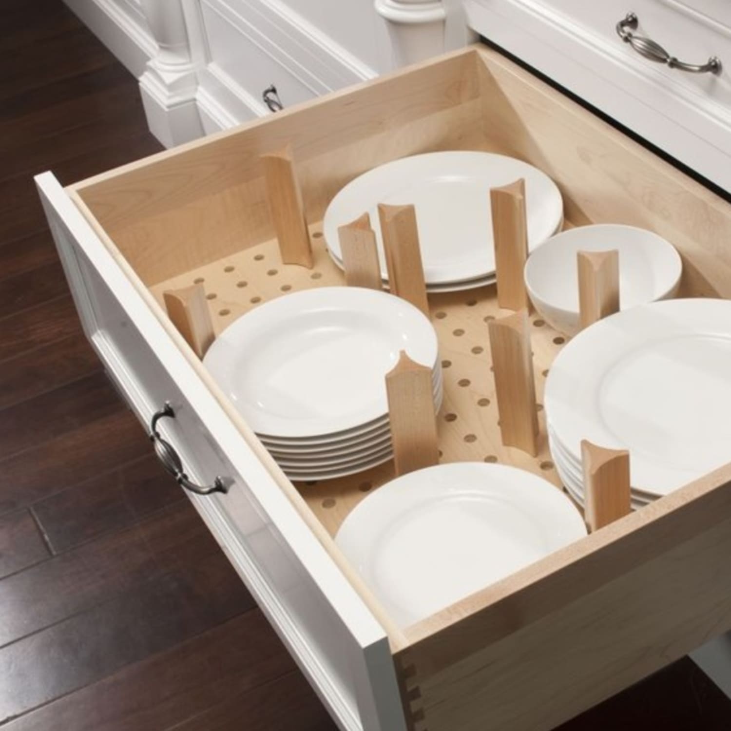 Pegged Dish Organizer - Kitchen Craft Cabinetry