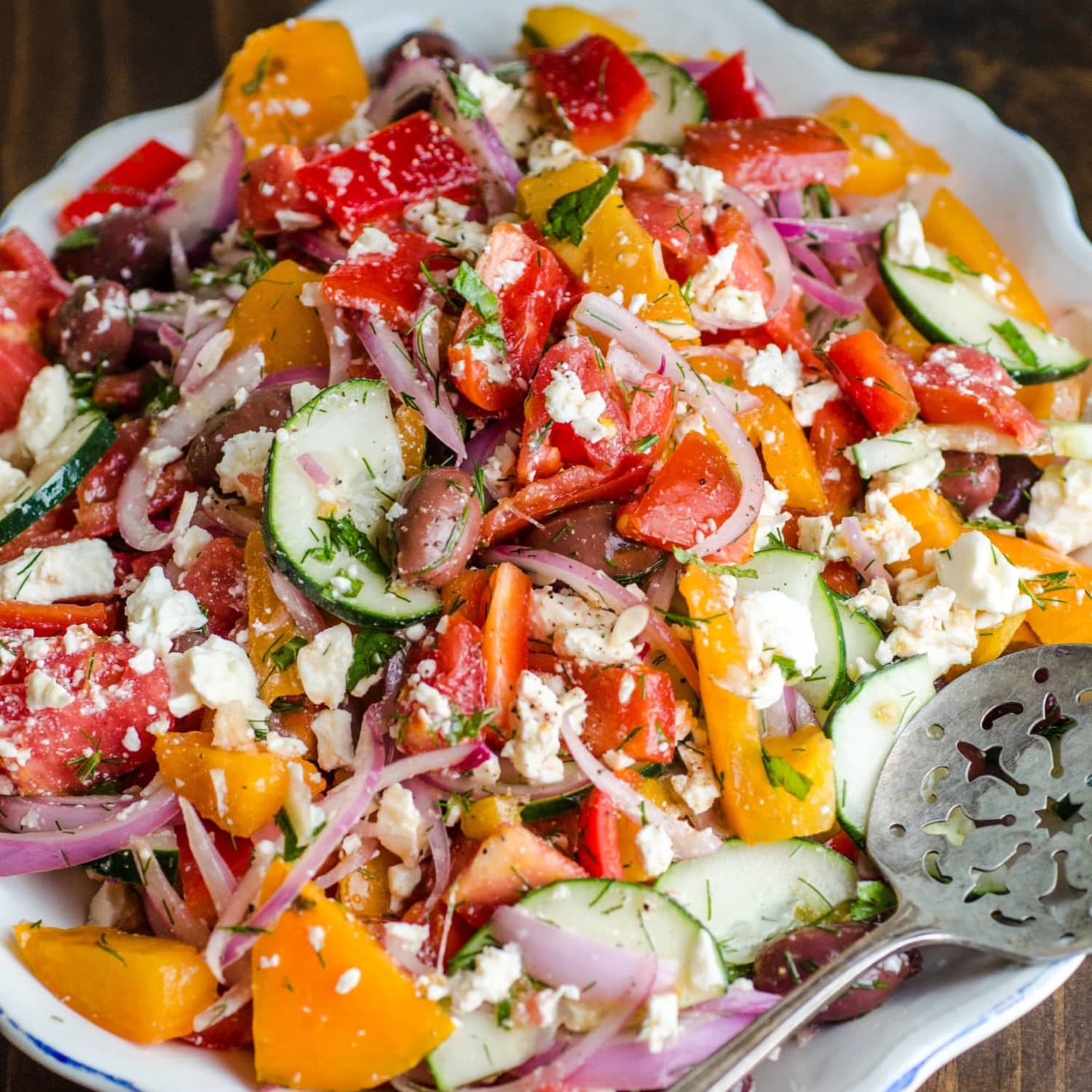 Recipe Tomato Salad With Red Onion Dill And Feta Kitchn