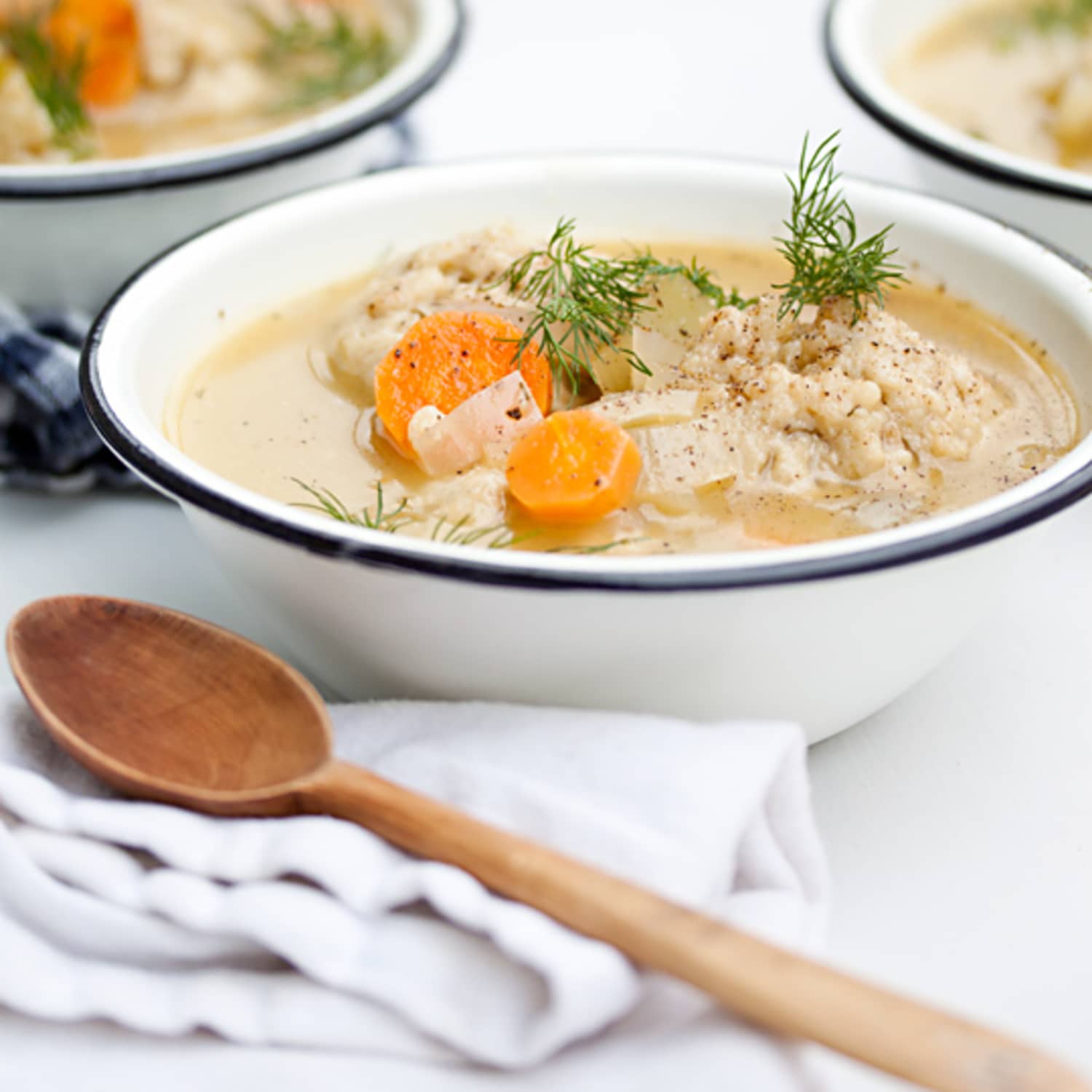 Matzoh Ball Soup with Spring Vegetables