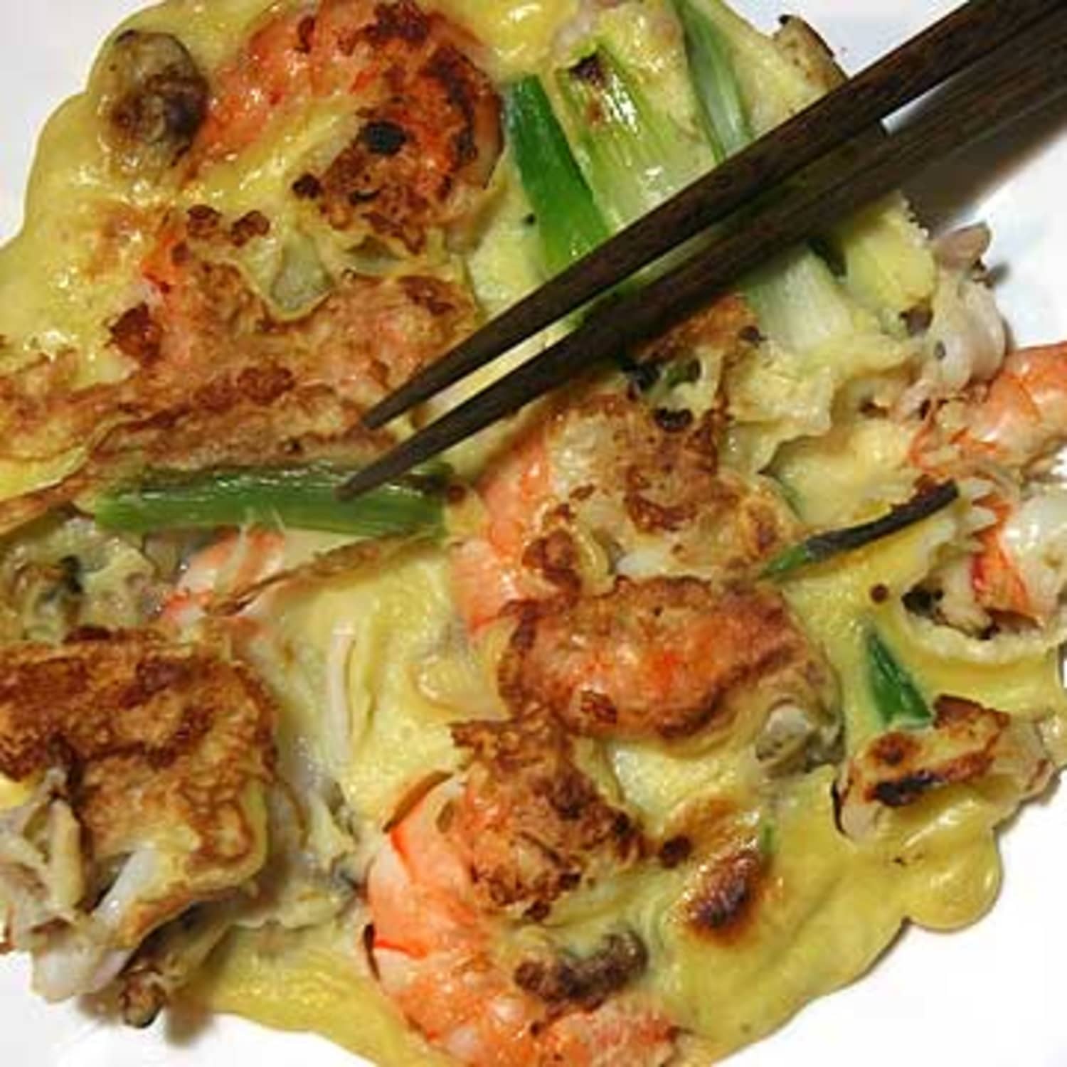 Recipe Korean Seafood Pancake Haemul Pajeon Kitchn