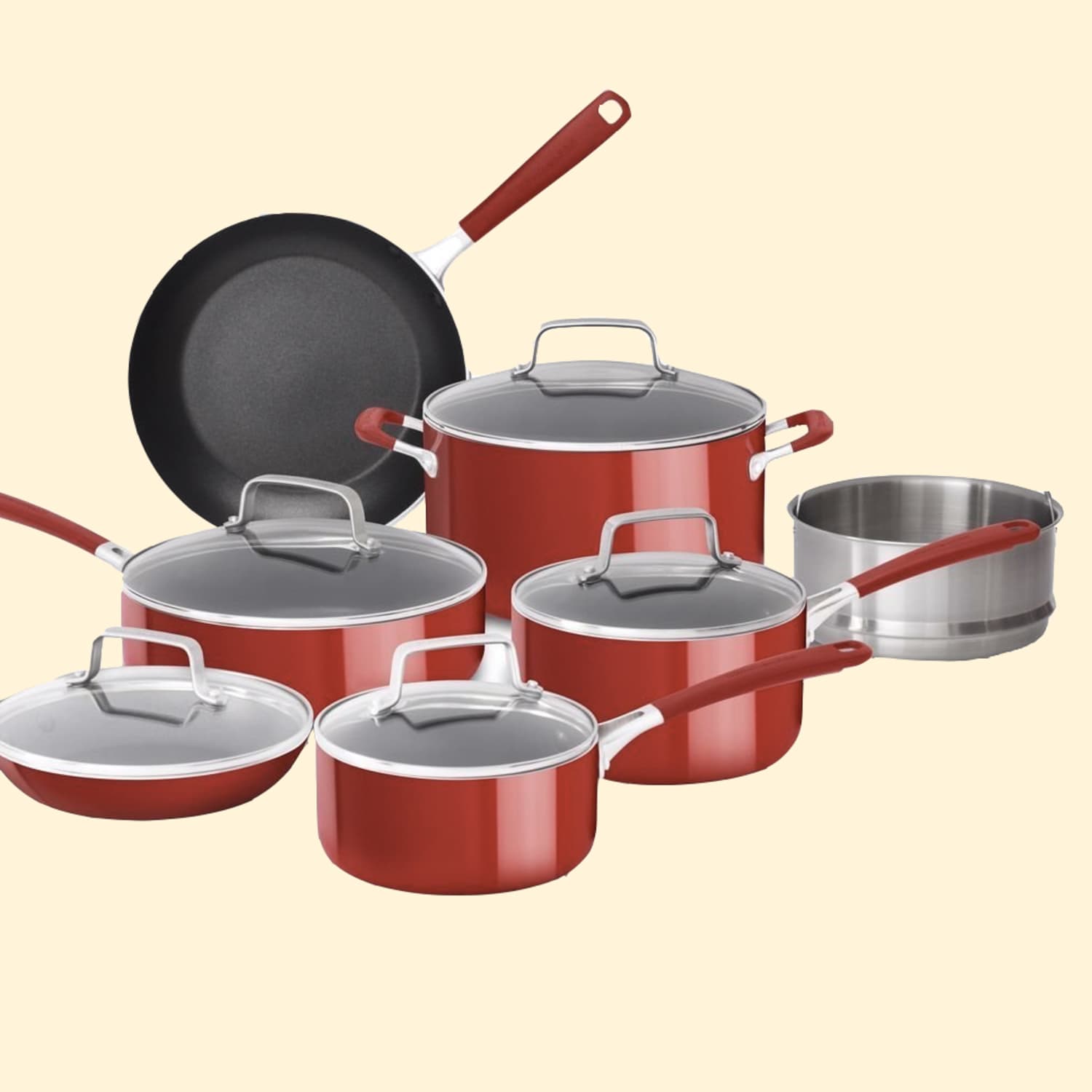 Best Buy: KitchenAid 5-Piece Aluminum Nonstick Cookware Set Empire