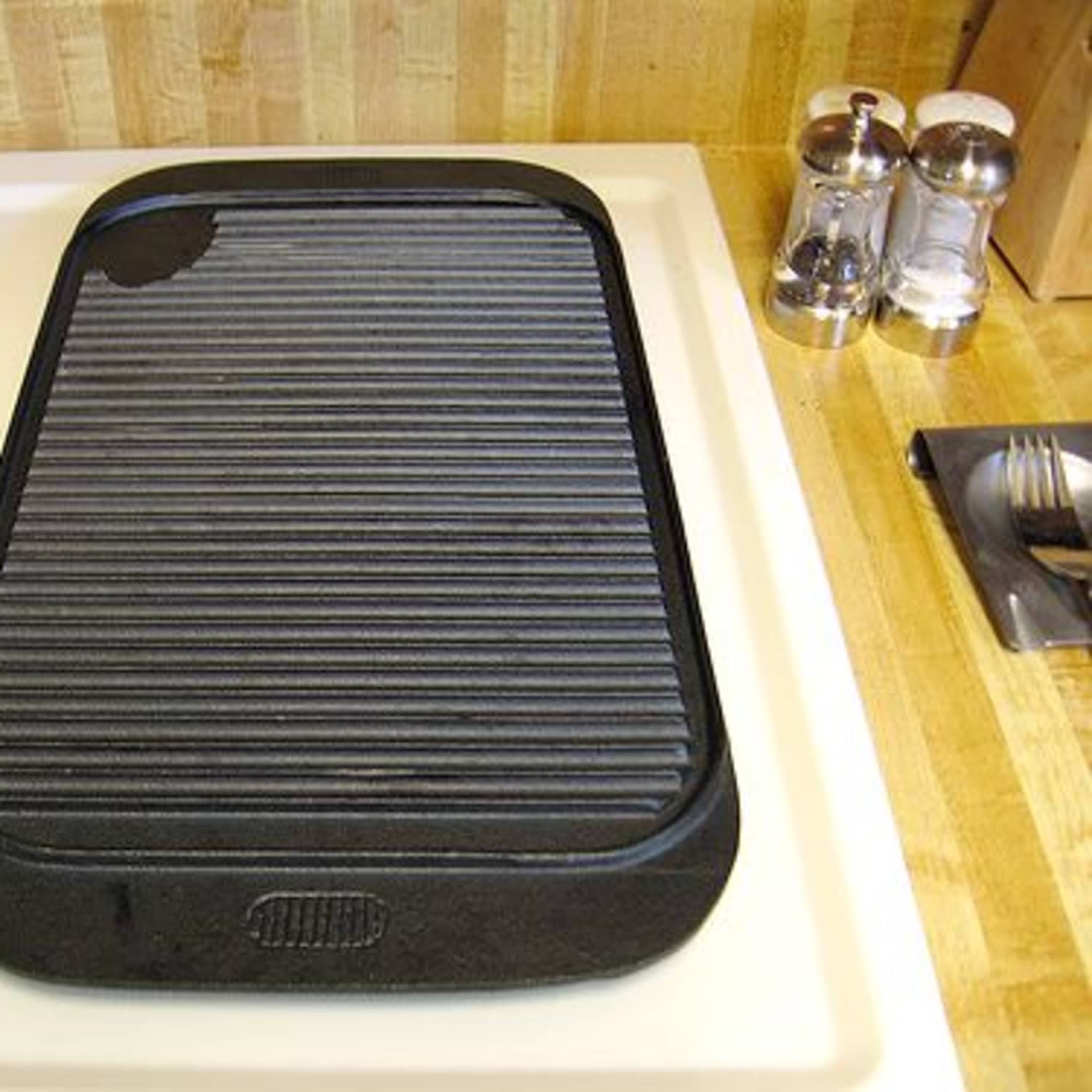 Non Stick Speckled Indoor Grill Pan Country Kitchen Cookware Forged Aluminum Griddle Pan Black For Gas and Electric Stovetop 11 Inches 