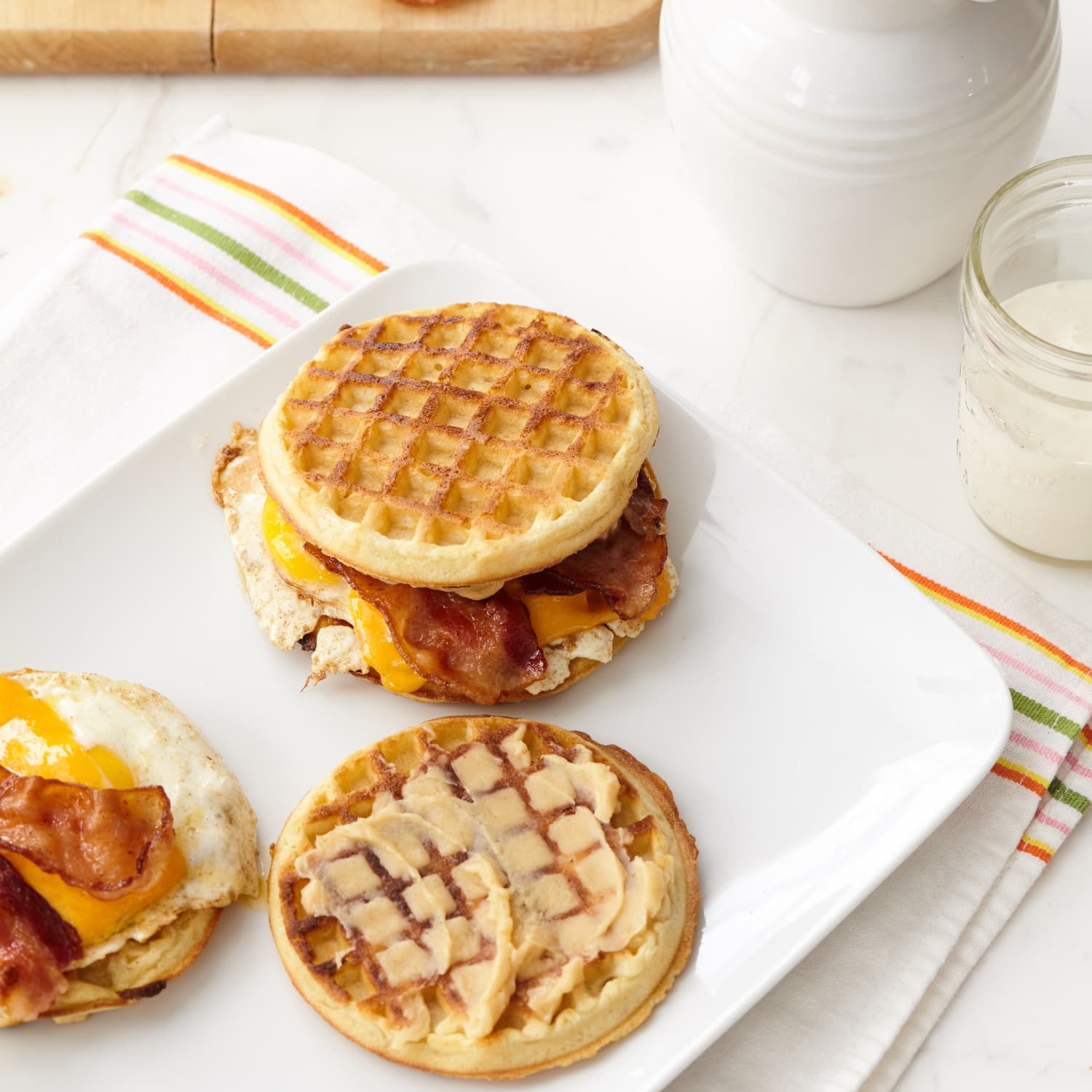 Recipe Waffle Egg Sandwiches With Spicy Maple Butter Kitchn