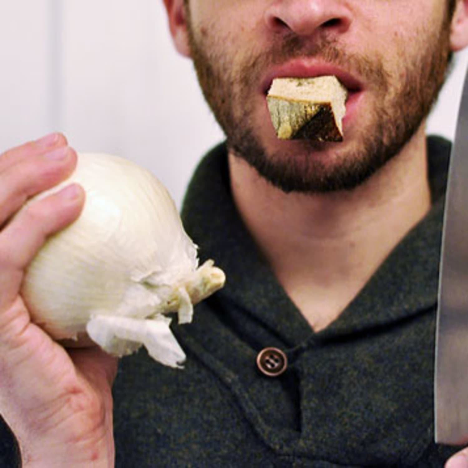 Best Way To Stop Onion Tears? Put Bread In Your Mouth | Kitchn