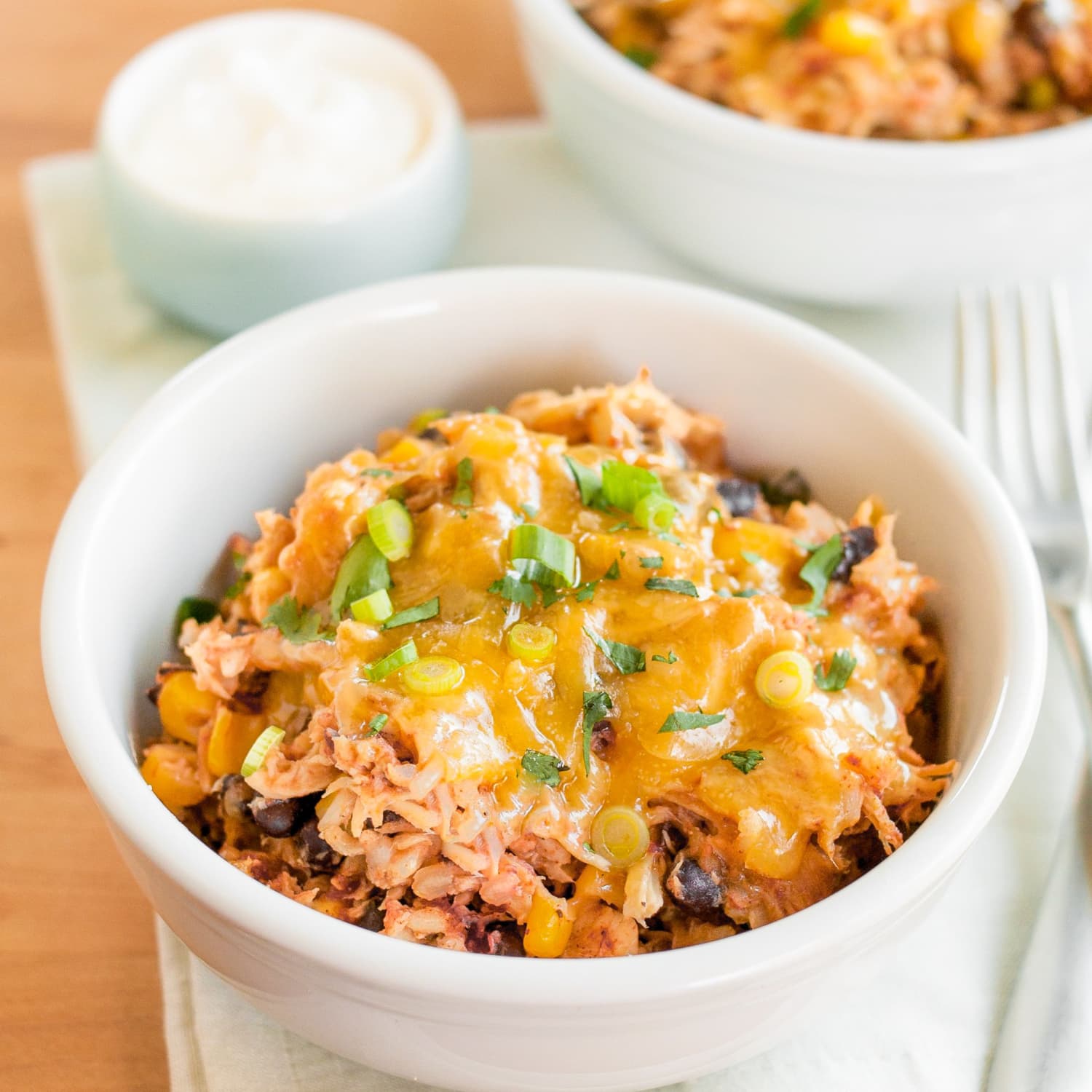 Slow Cooker Chicken Burrito Bowl For One - One Dish Kitchen