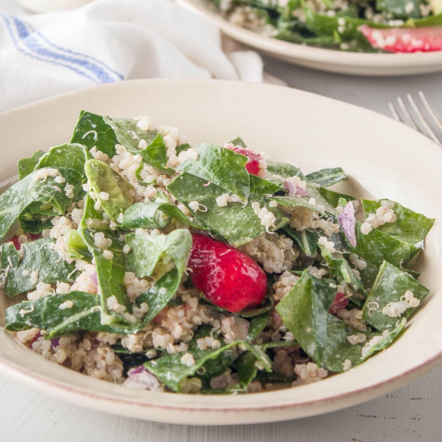 collard green dressing Recipe: Salad with Strawberries & Tahini backatFP-2126