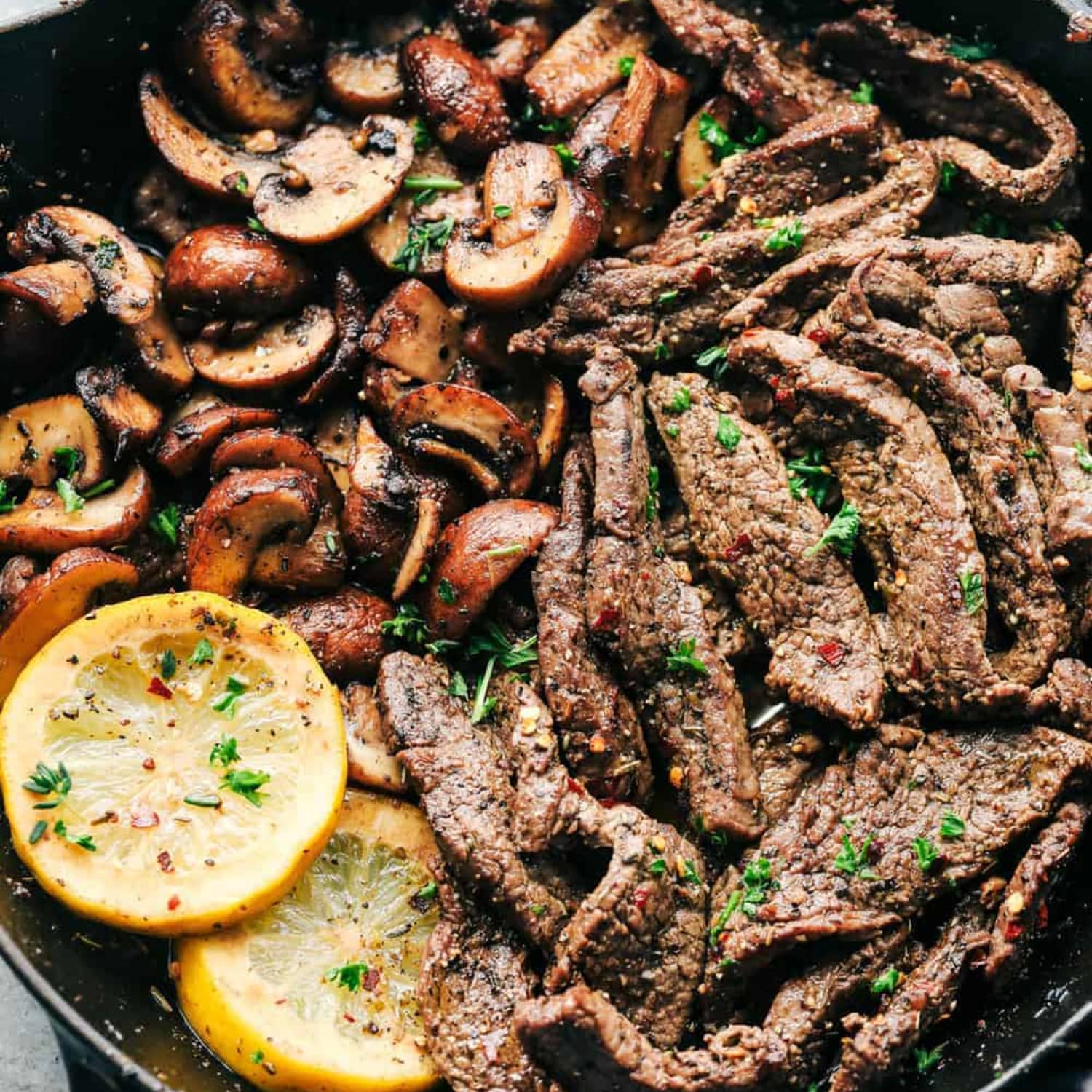 Grilled Flank Steak with Mushrooms - House of Nash Eats