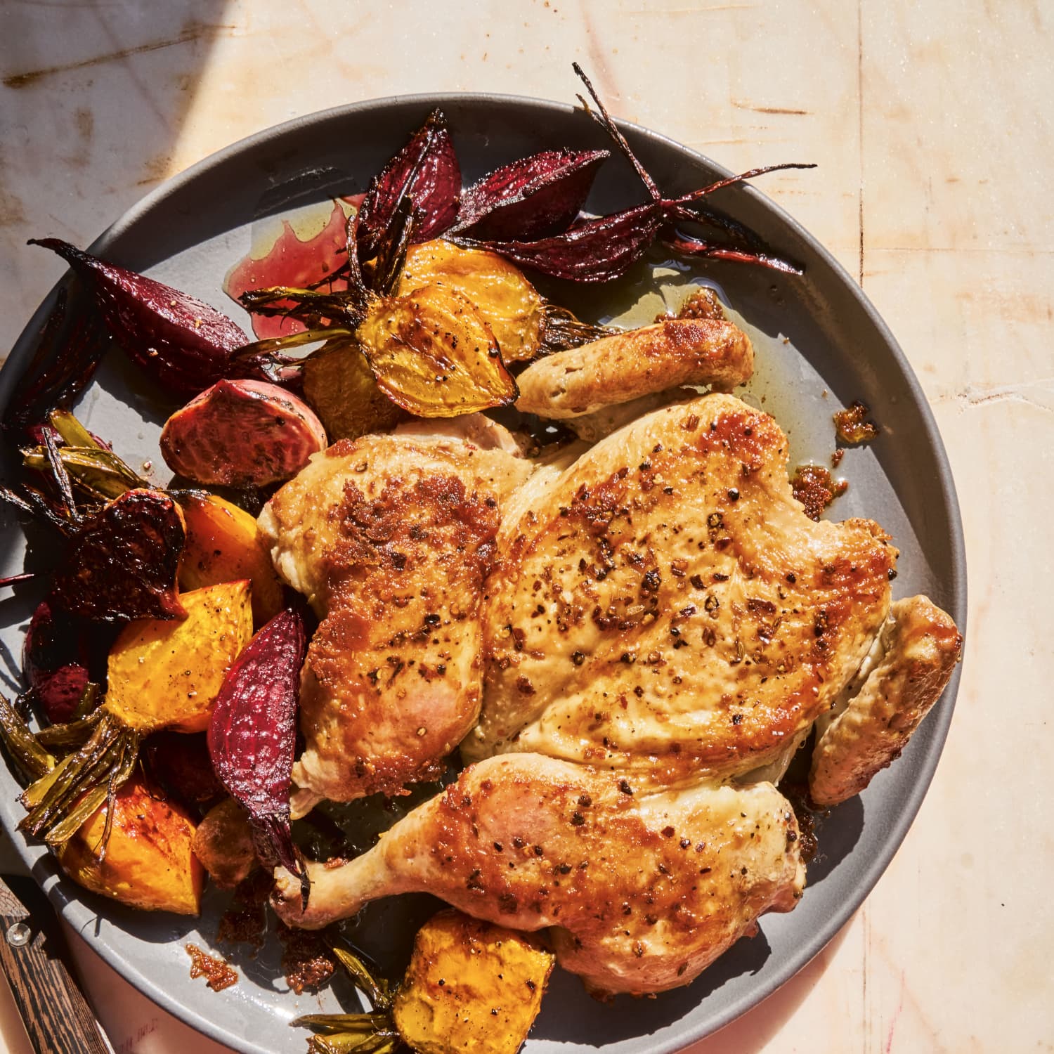30 Minute Spatchcock Chicken and Vegetables