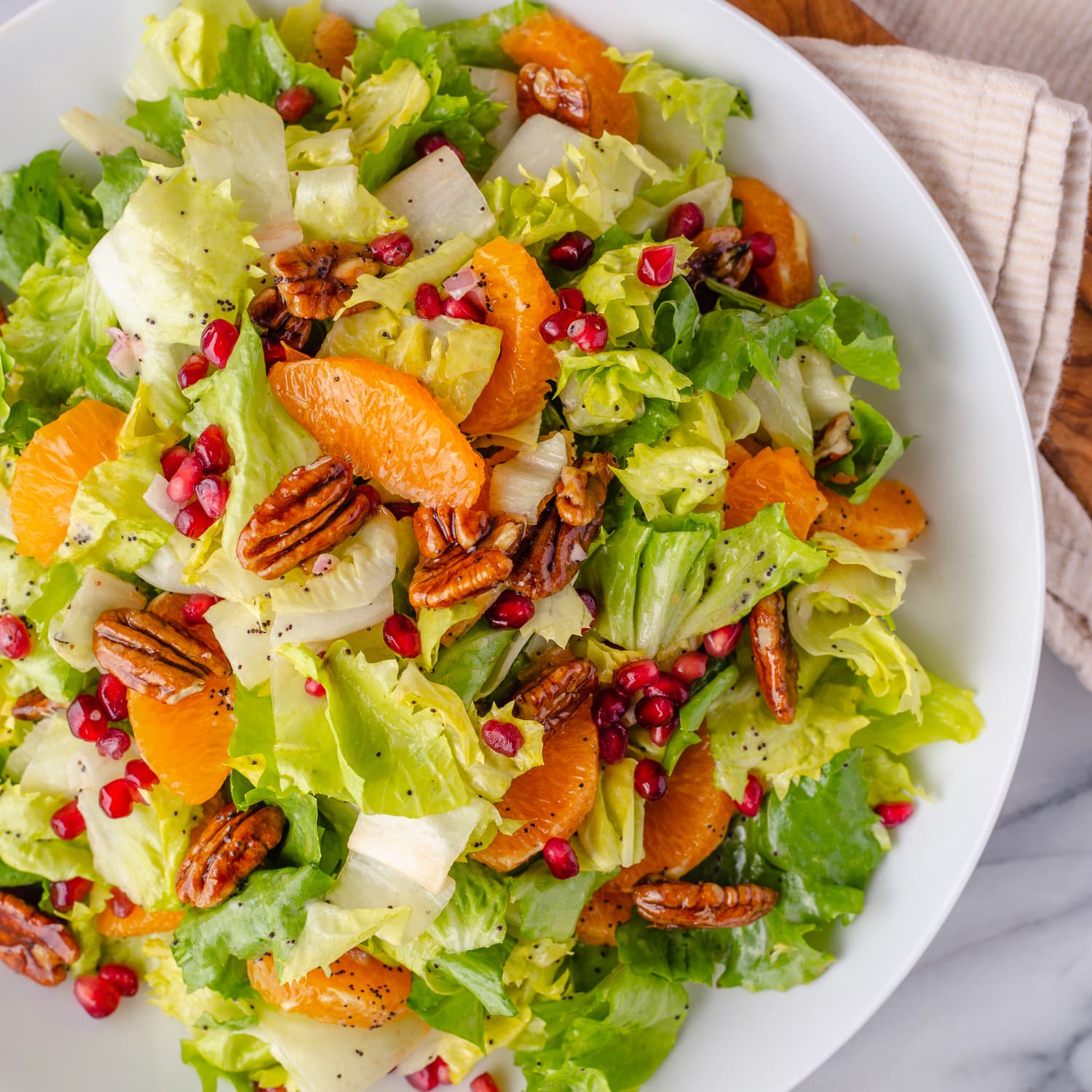 Mandarin Orange Salad with Pomegranates and Candied Pecans