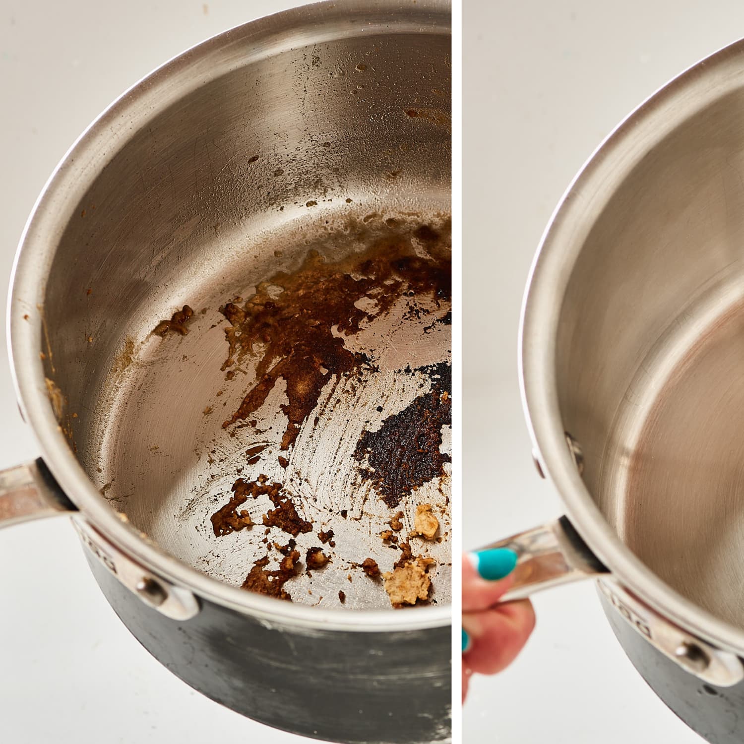 How to clean sales burnt pan