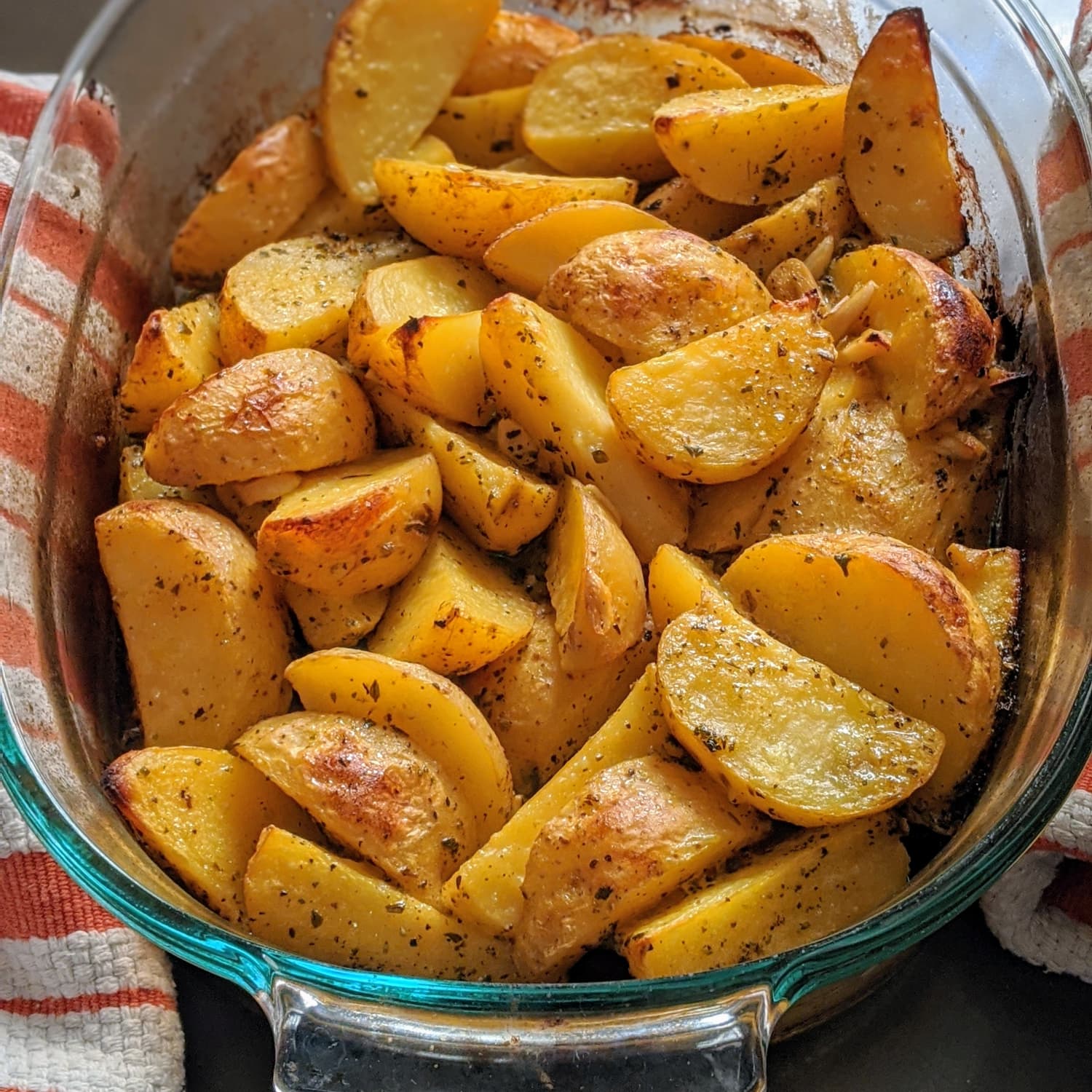 Instant pot top greek potatoes