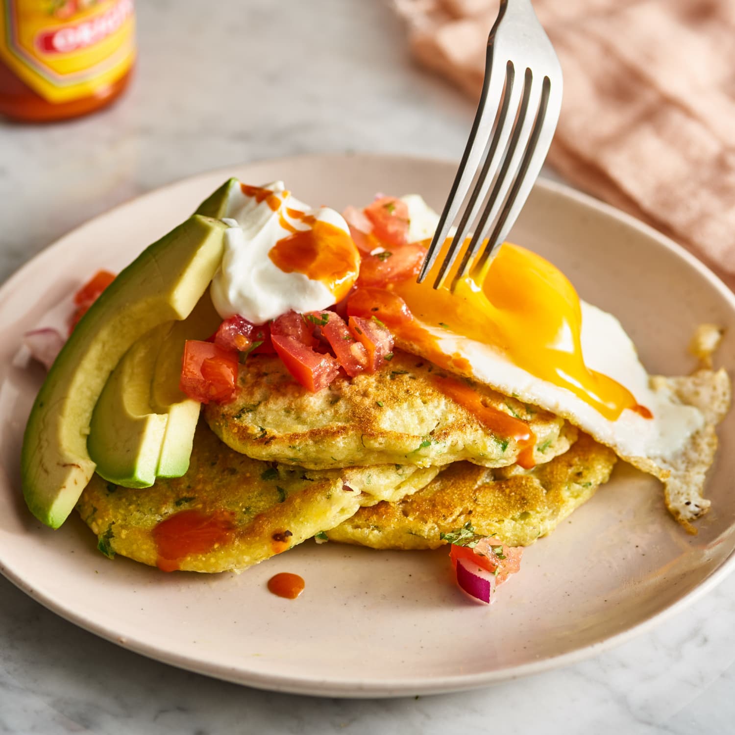 Avocado pancakes top