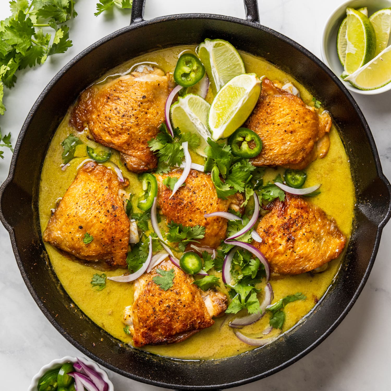 One Pan Coconut Milk Braised Chicken