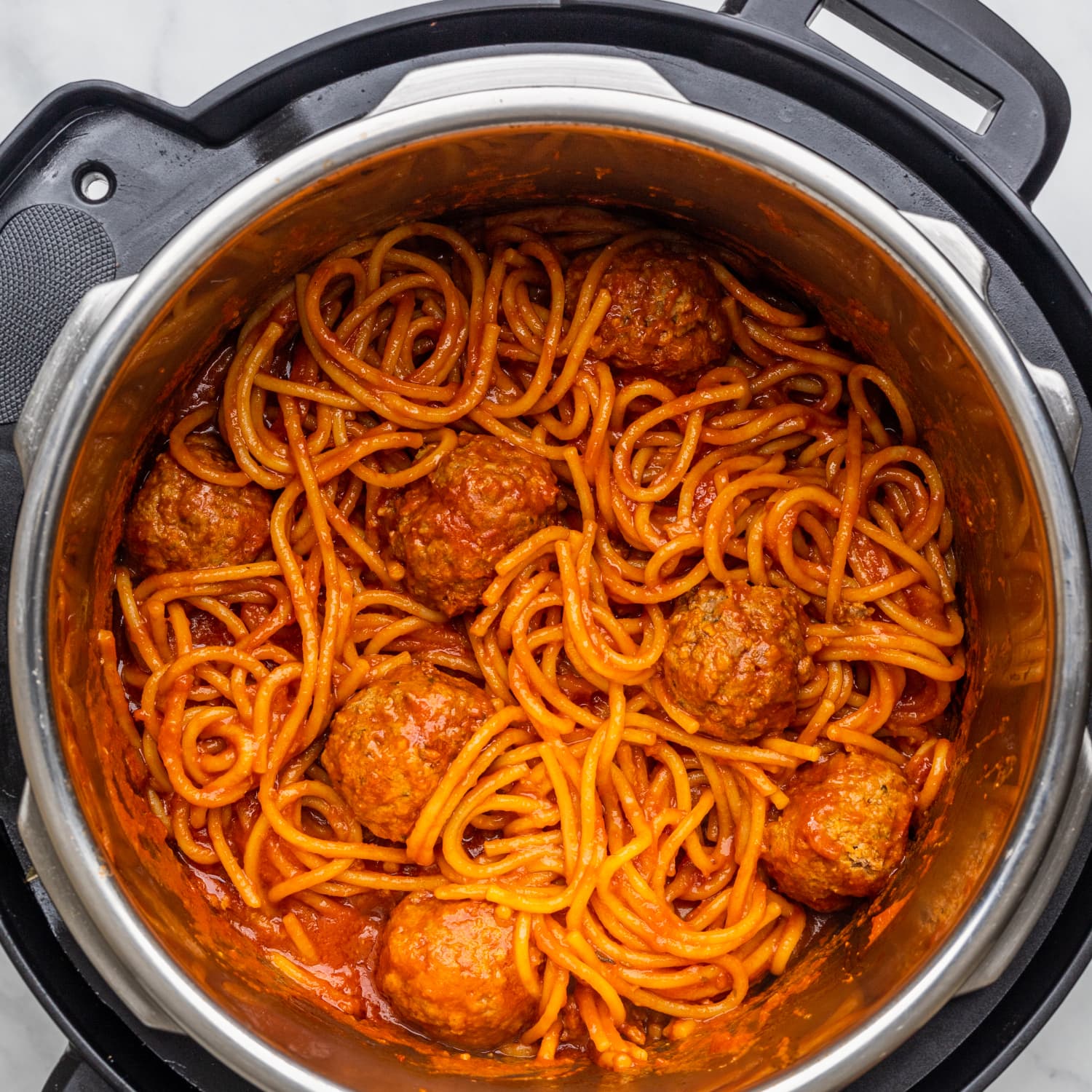 Pressure cooker spaghetti outlet and frozen meatballs