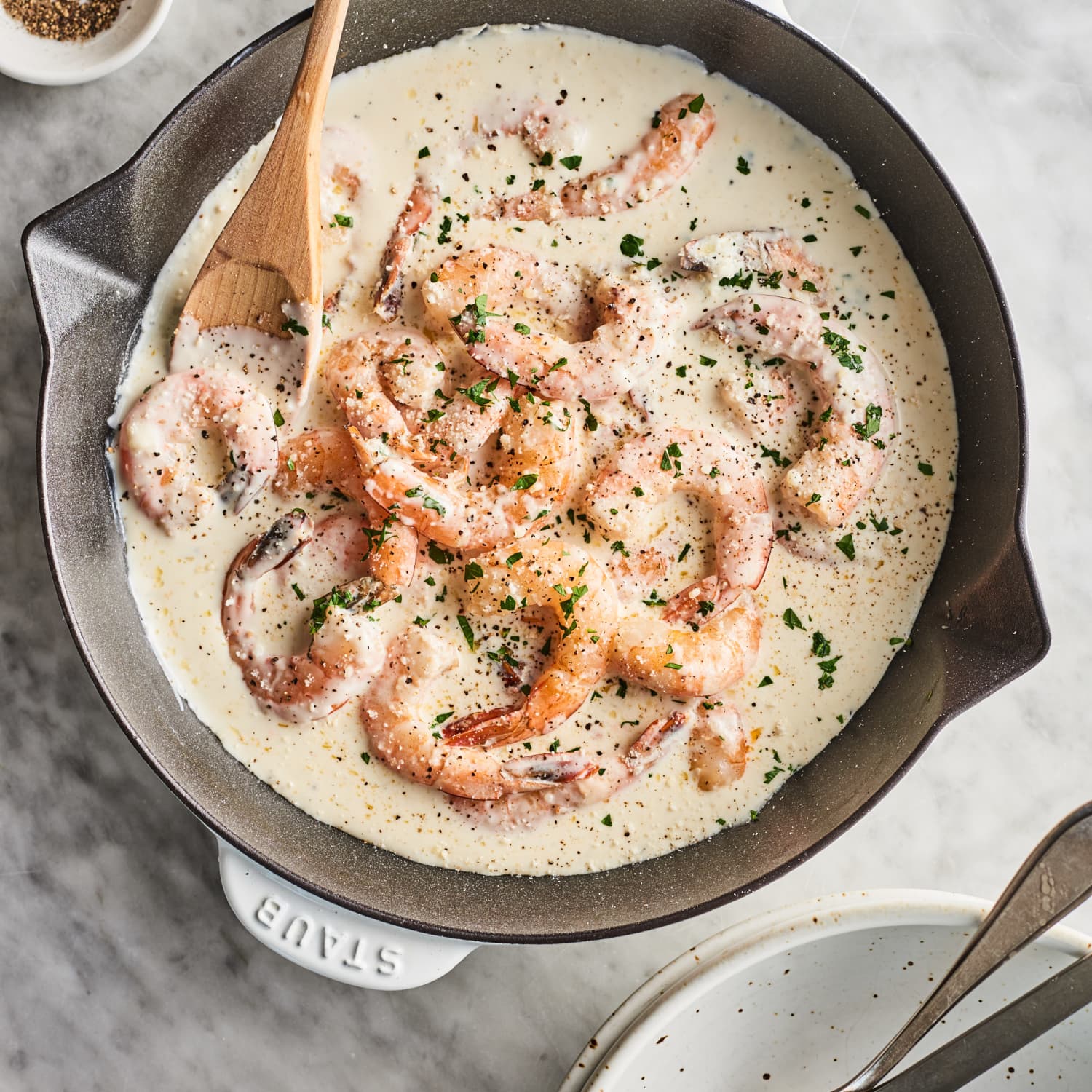 Creamy shrimp top