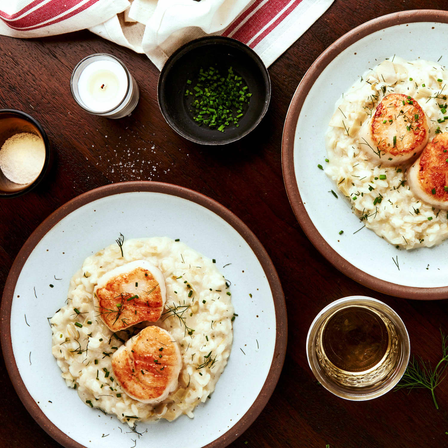 Artichoke Risotto with Seared Scallops