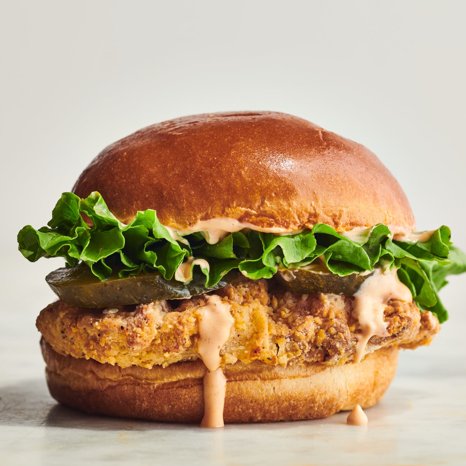 Air fryer chicken sandwich top