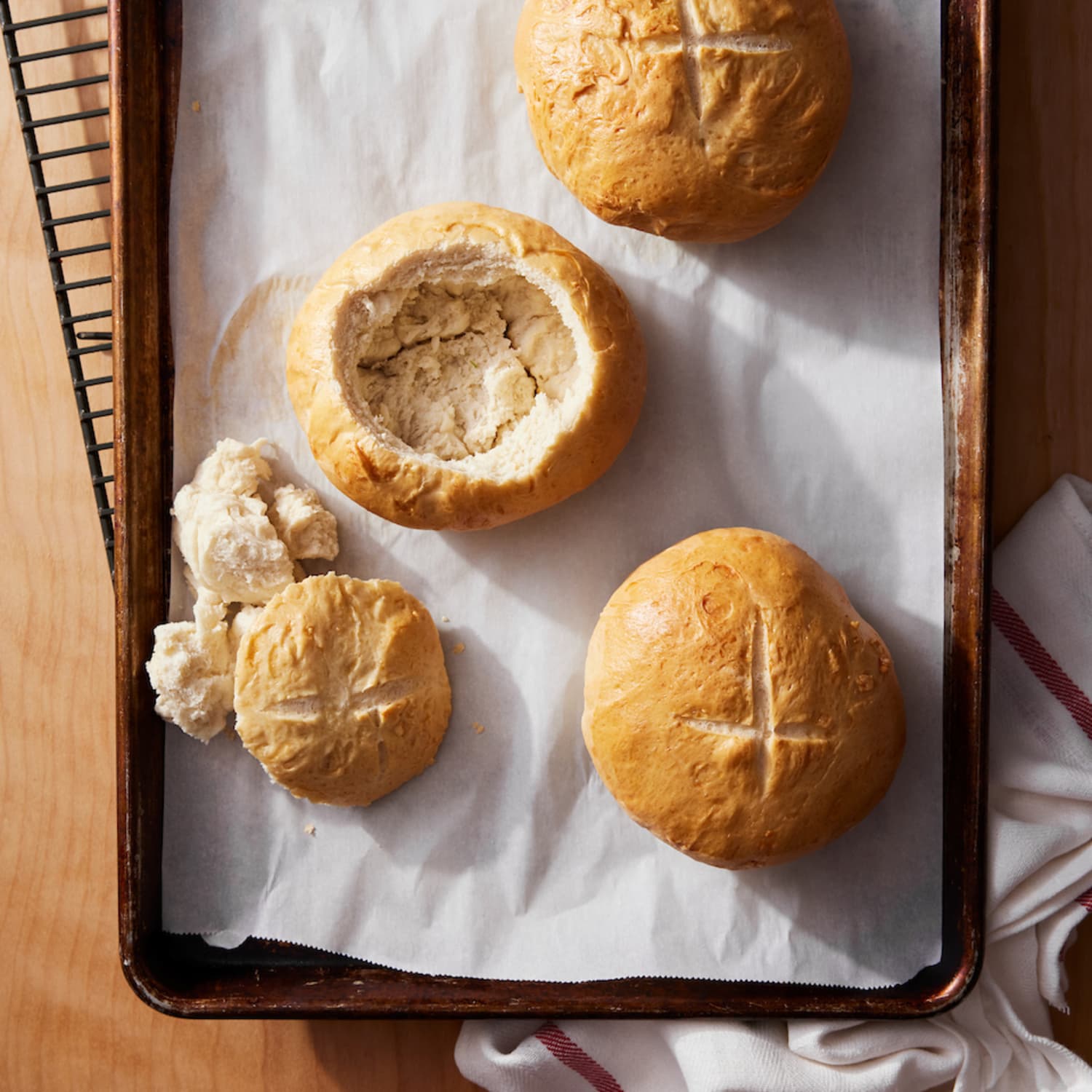 Pasta in bread sales bowl