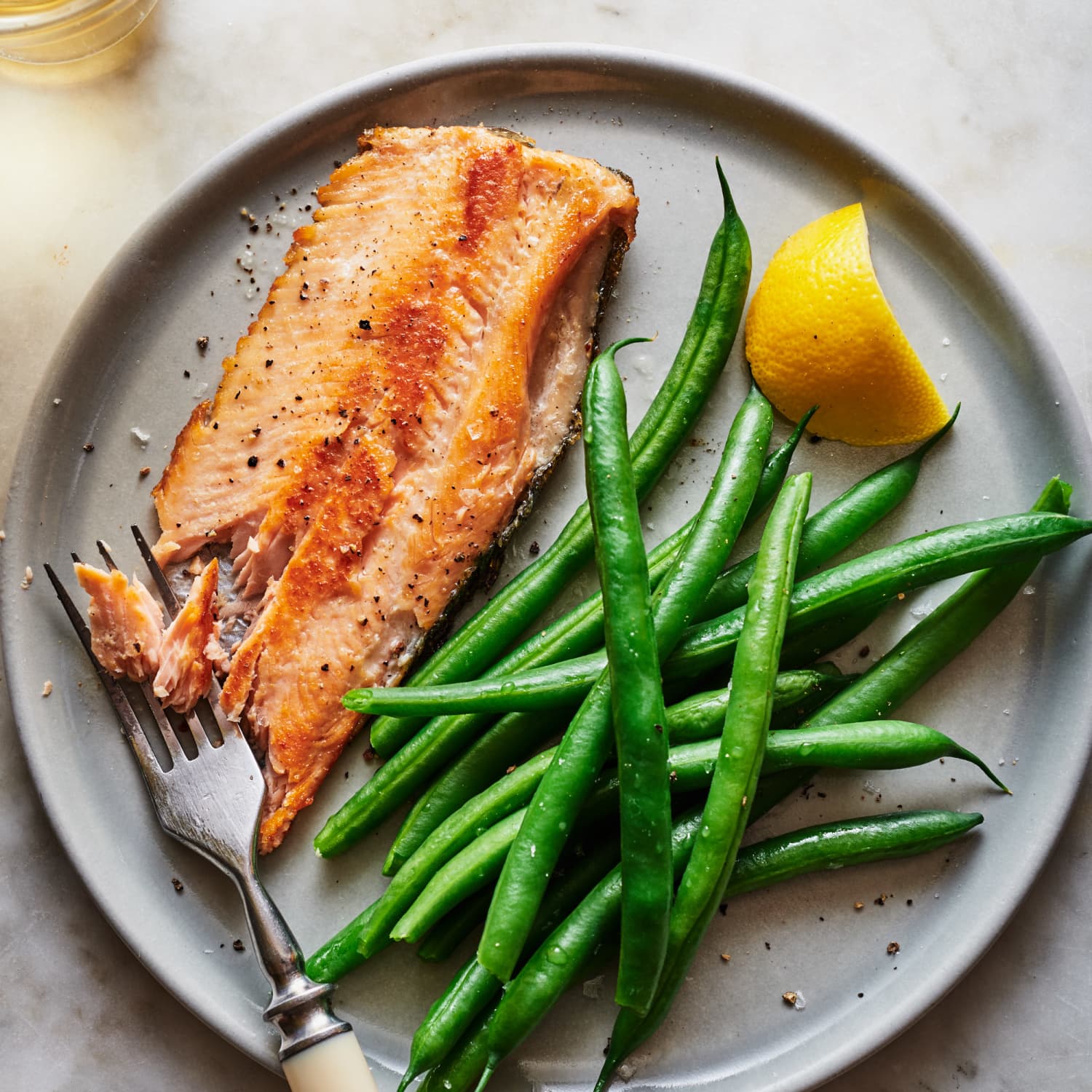 Crispy Skinned Seared Trout Fillets with Lemon