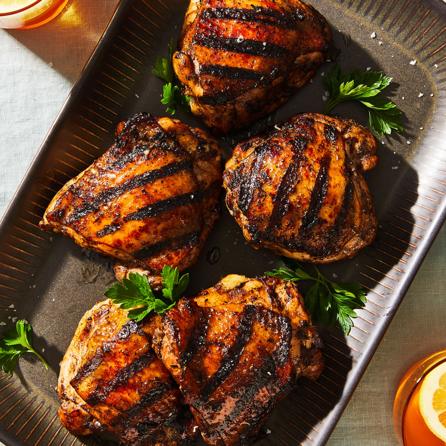Honey Jerk Grilled Chicken Thighs