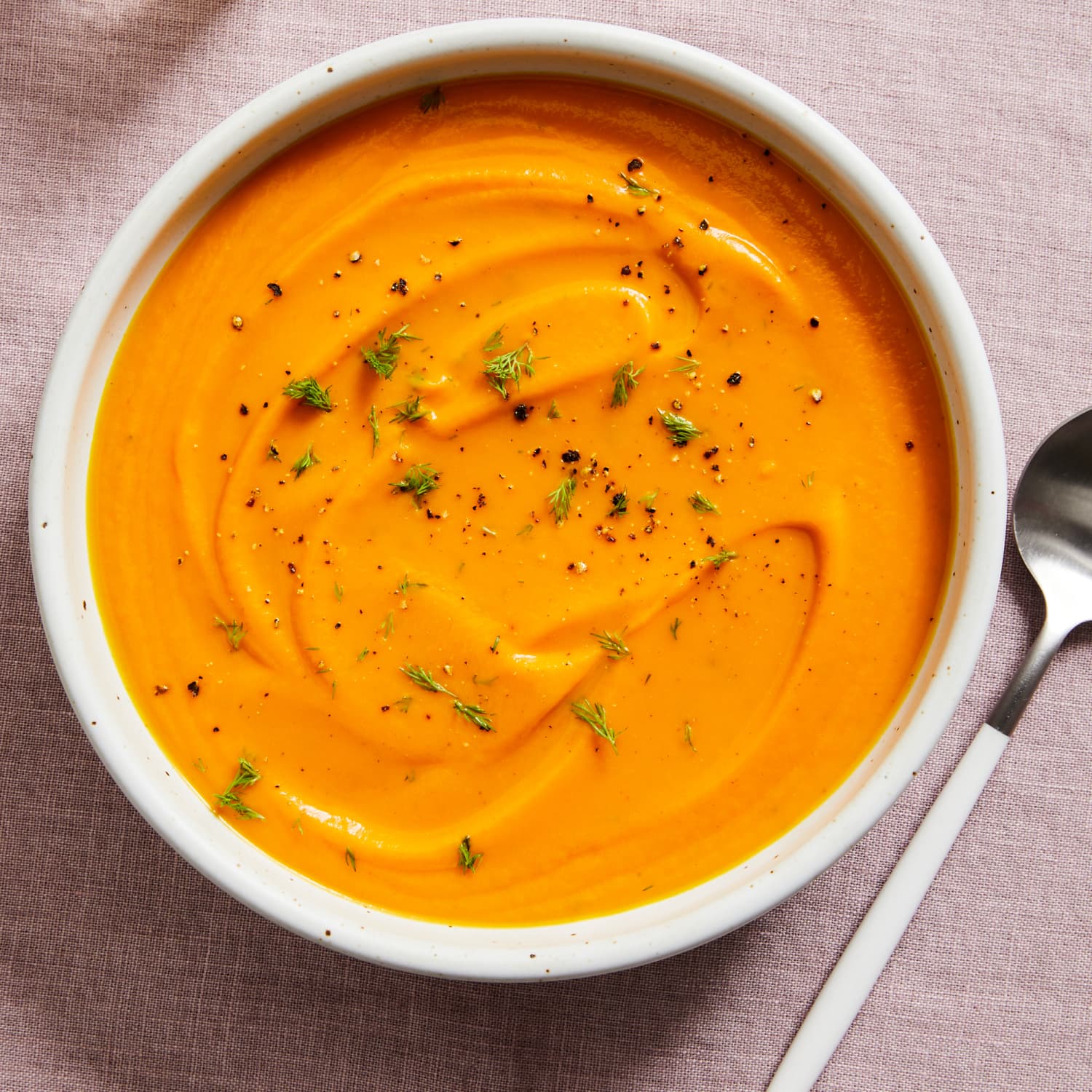 Creamy Carrot Soup with Lemon and Dill