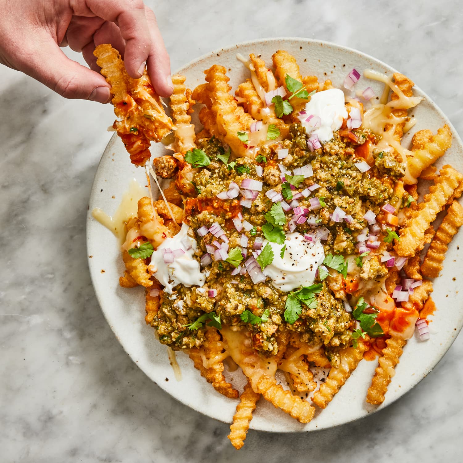 Instant Pot Green Chili Cheese Fries