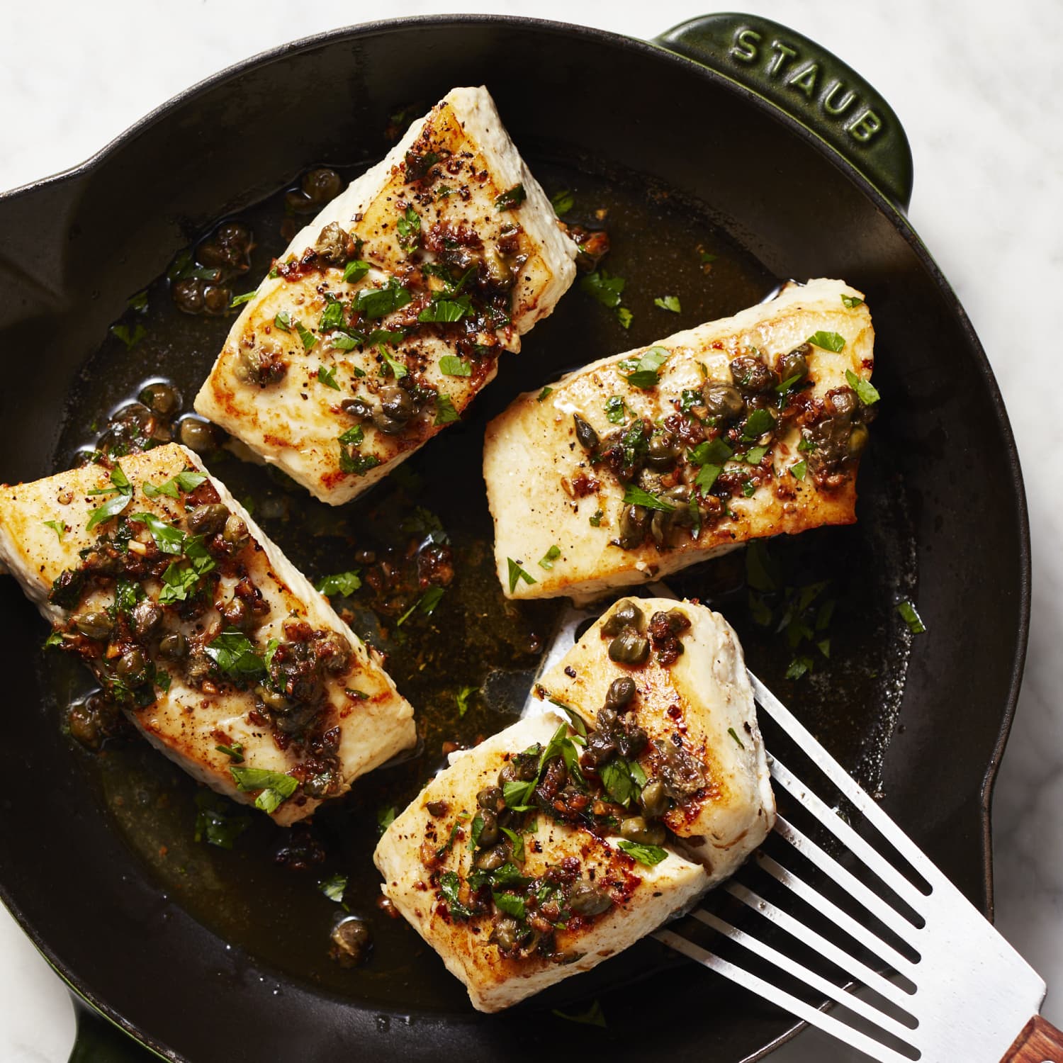 Pan seared deals halibut