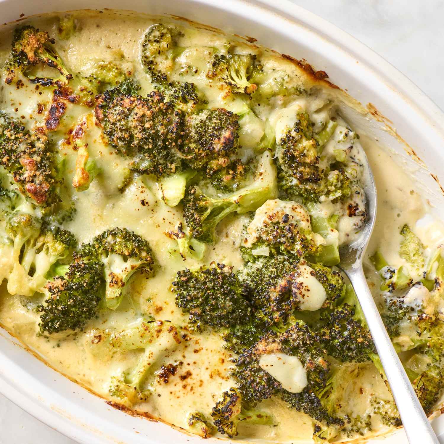Roasted broccoli with cheese top
