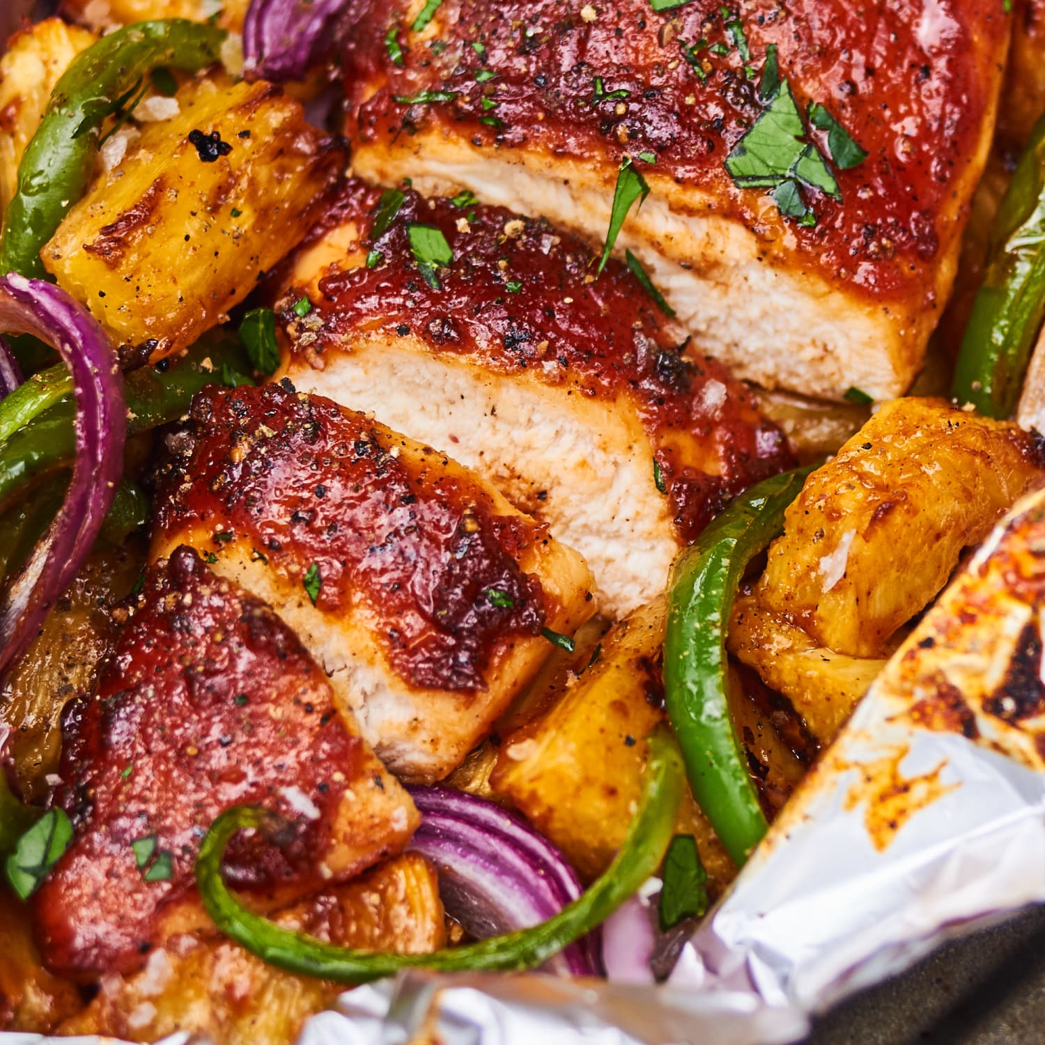 Pineapple BBQ Chicken Foil Packets