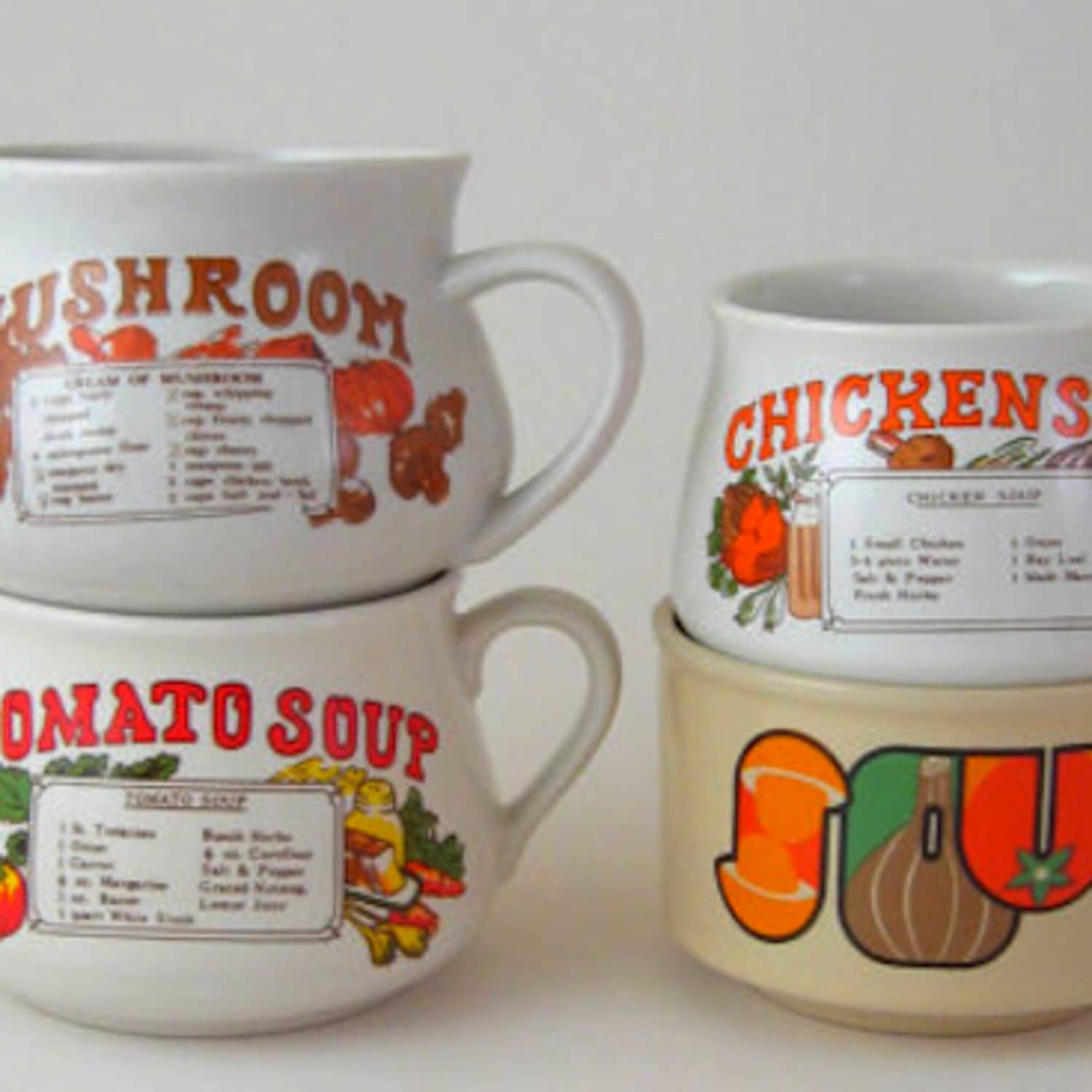 Vintage Chicken Soup Bowl Mug Cup With Recipe www.inhomexl.nl