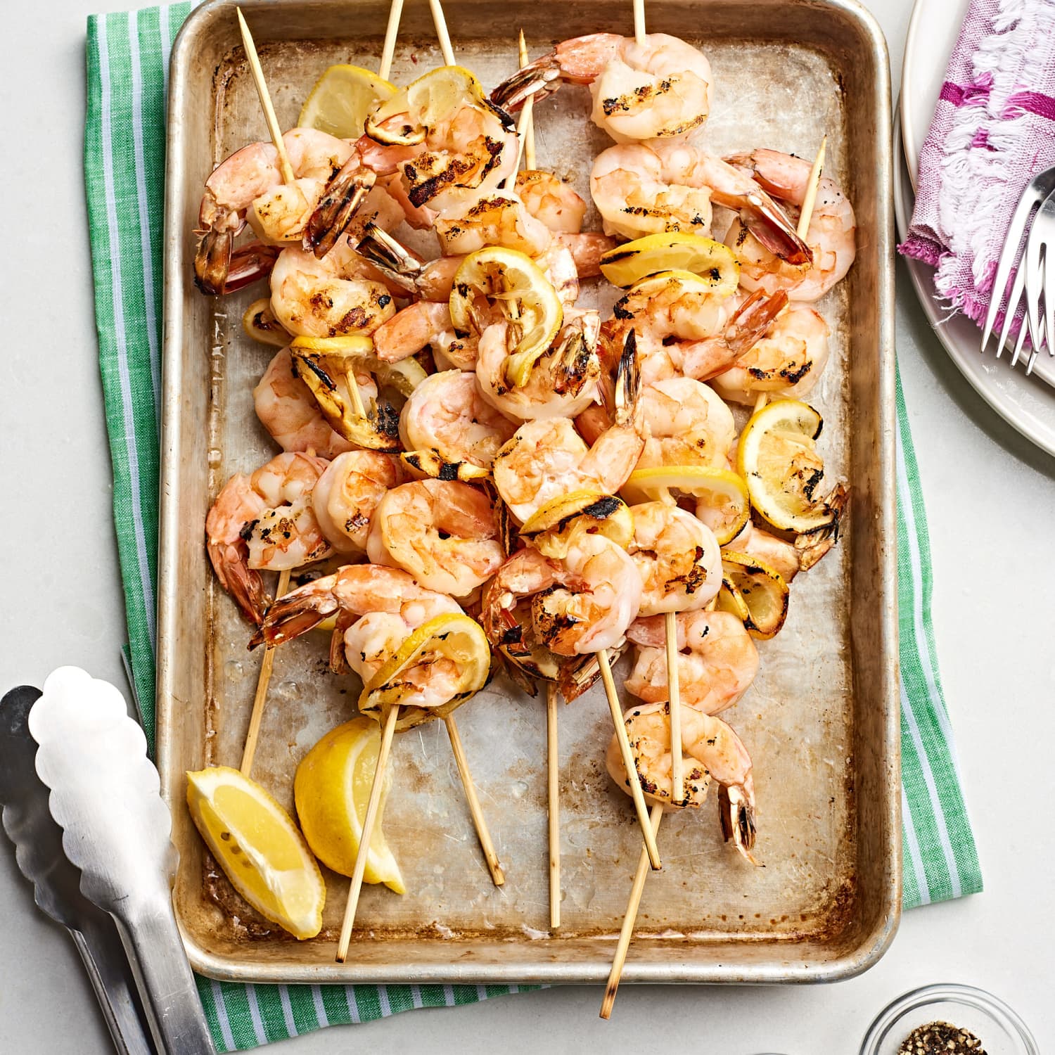 Garlic shrimp top skewers