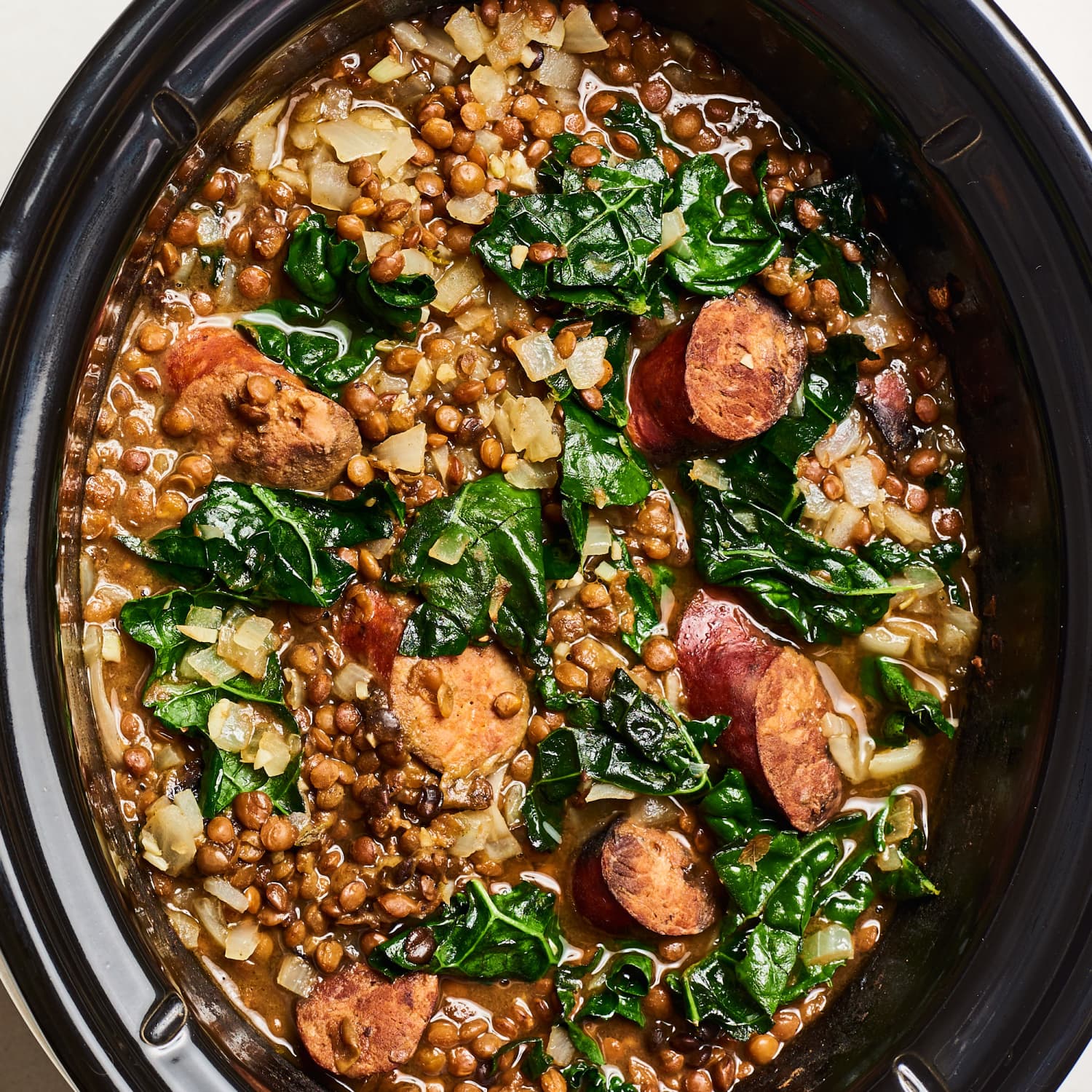 Lentil sausage kale soup instant 2025 pot