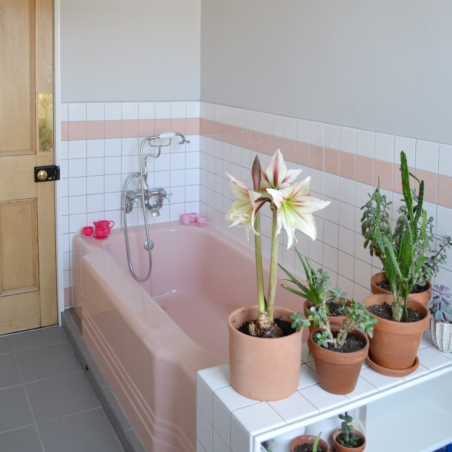 How To Tone Down Or Play Up Pink Vintage Bathroom Tile