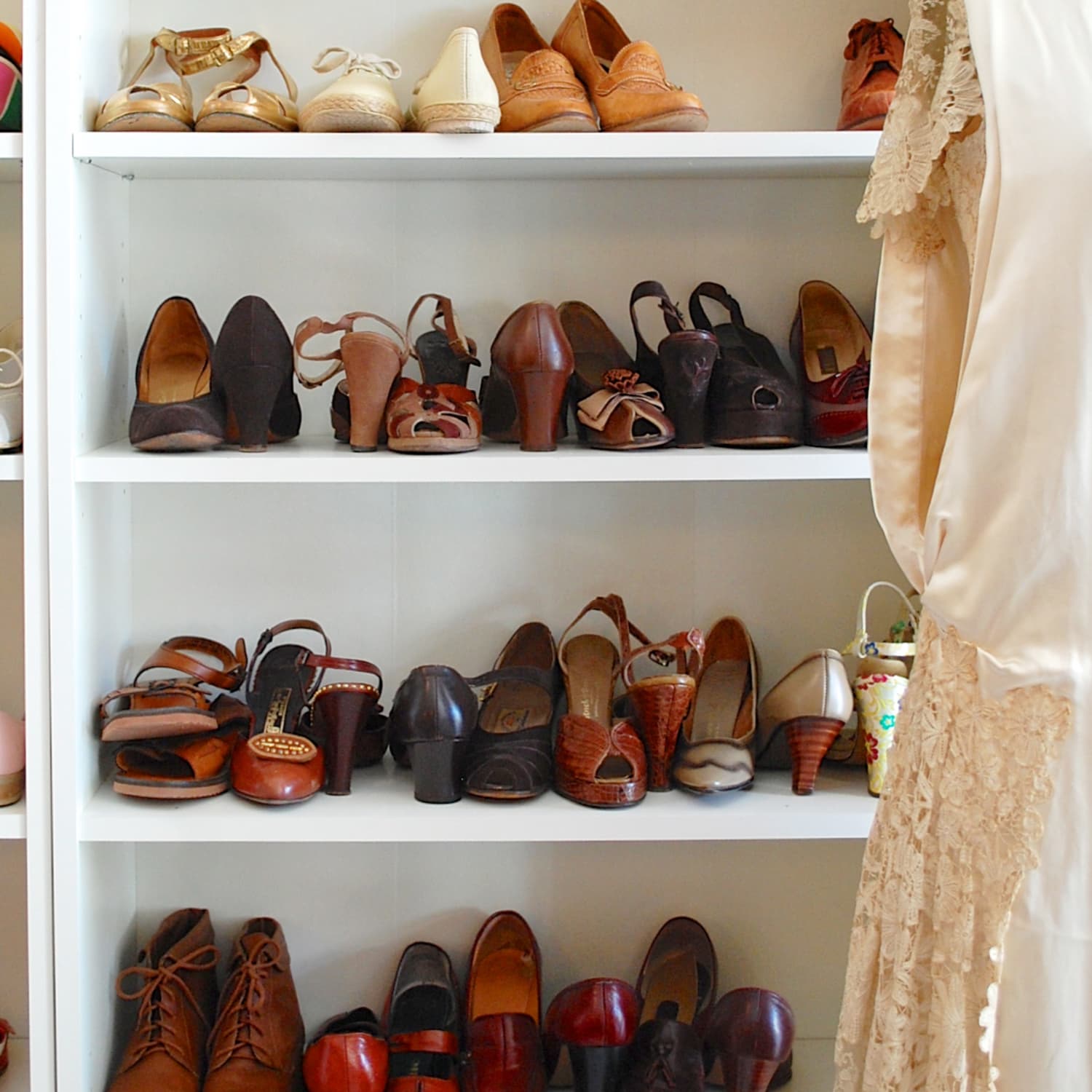 Shoe + Handbag Storage Ideas feat. Ikea Billy Bookcase