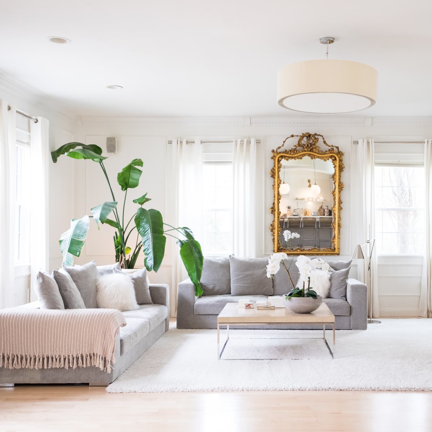 View Living Room Alabaster Walls With Pure White Trim Background